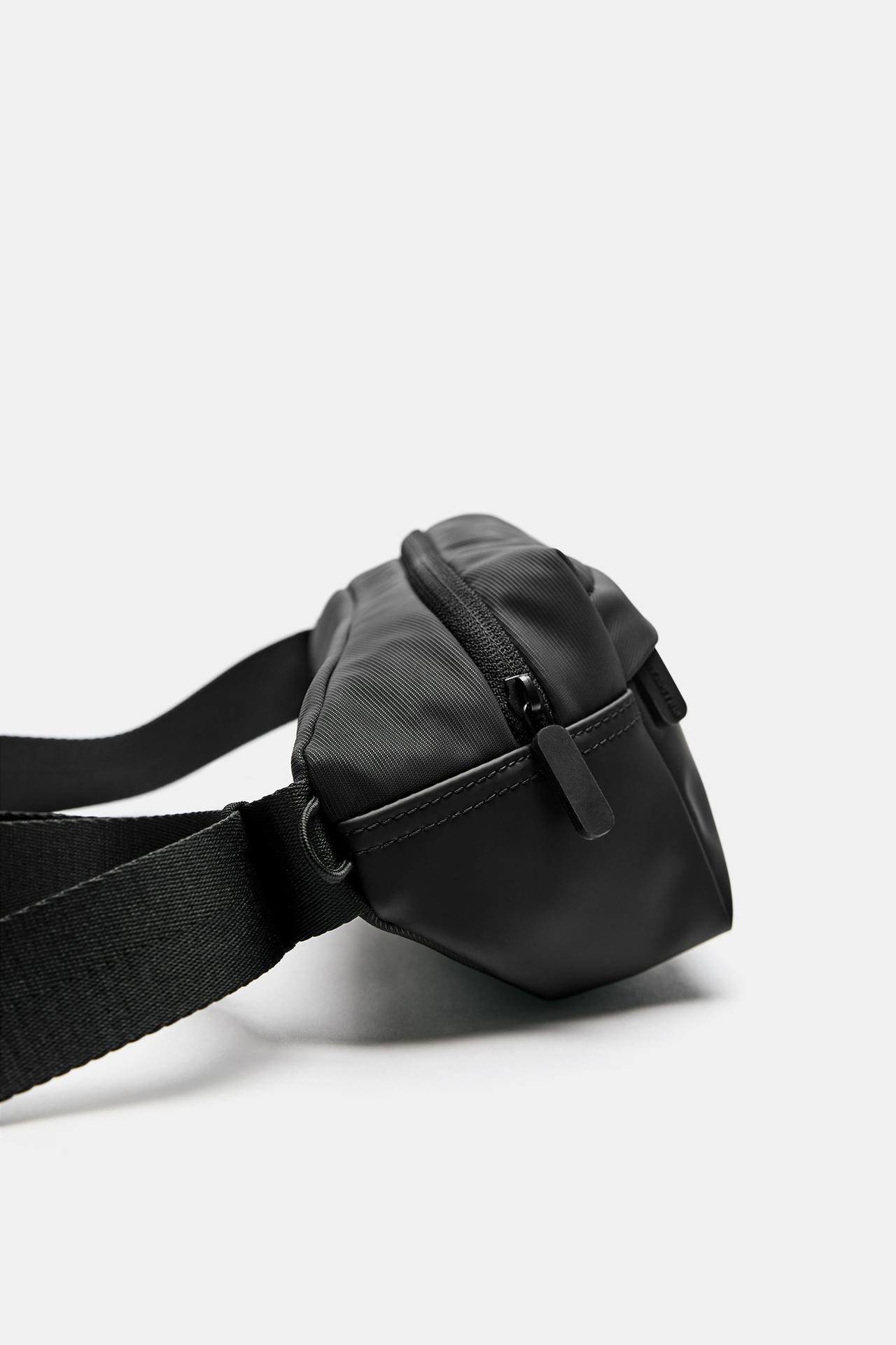 Rubberised belt bag — Black