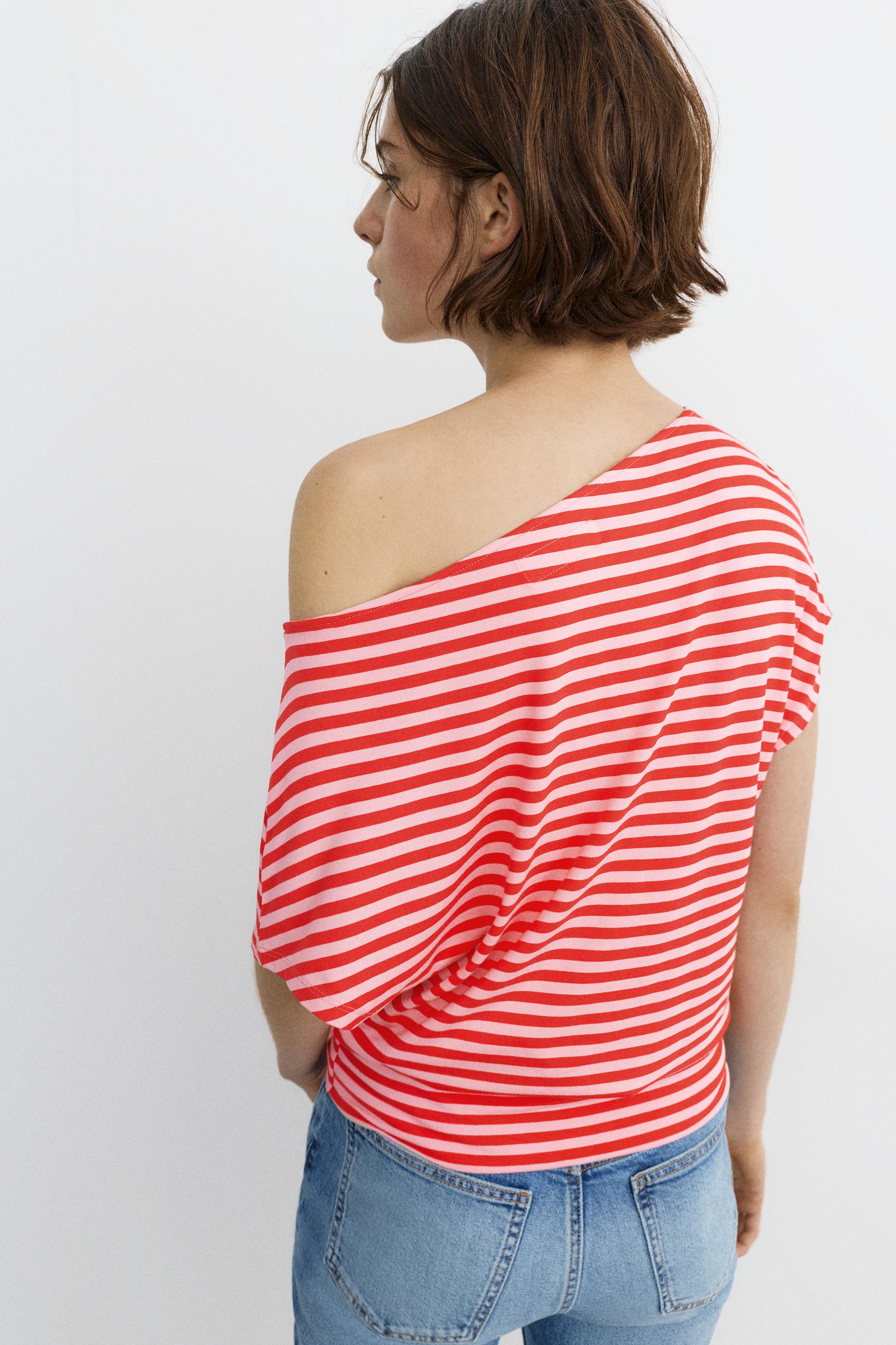Short asymmetric dress — Striped