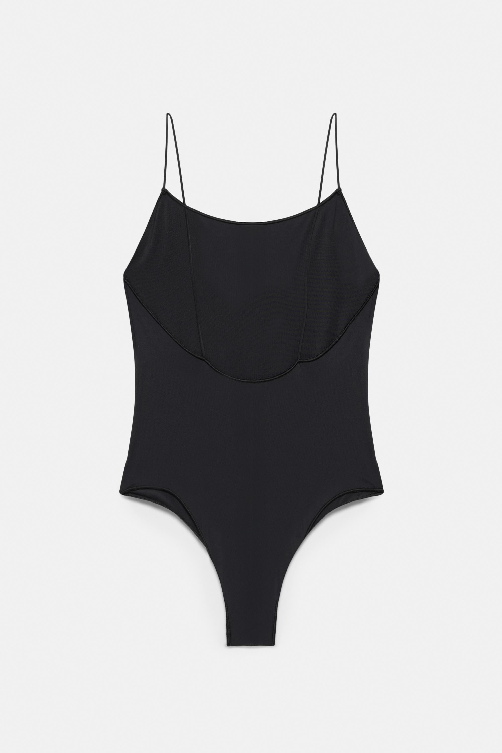Basic strappy swimsuit — Black