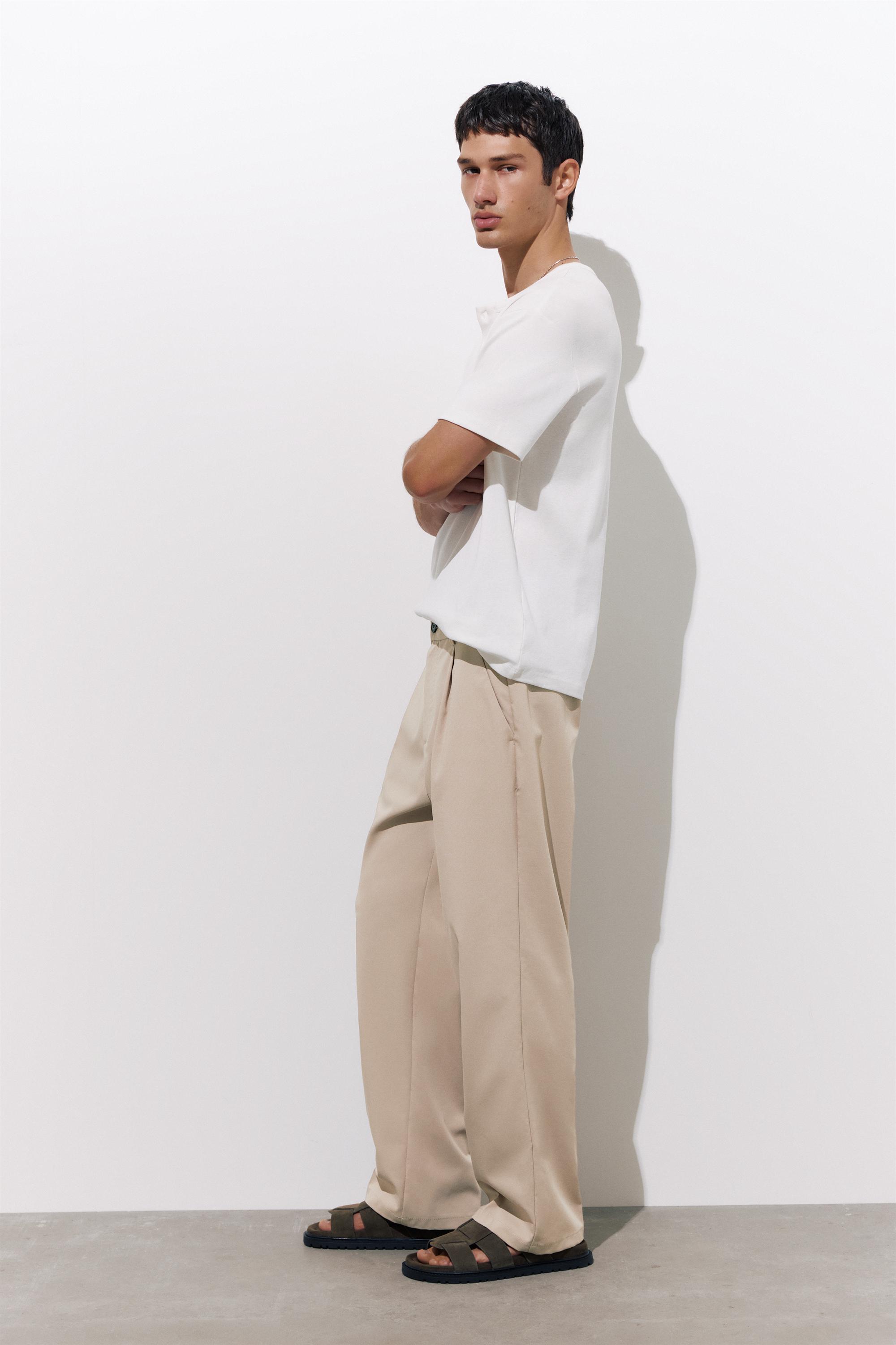 Tailored fit geniş paça pantolon - Görsel 7