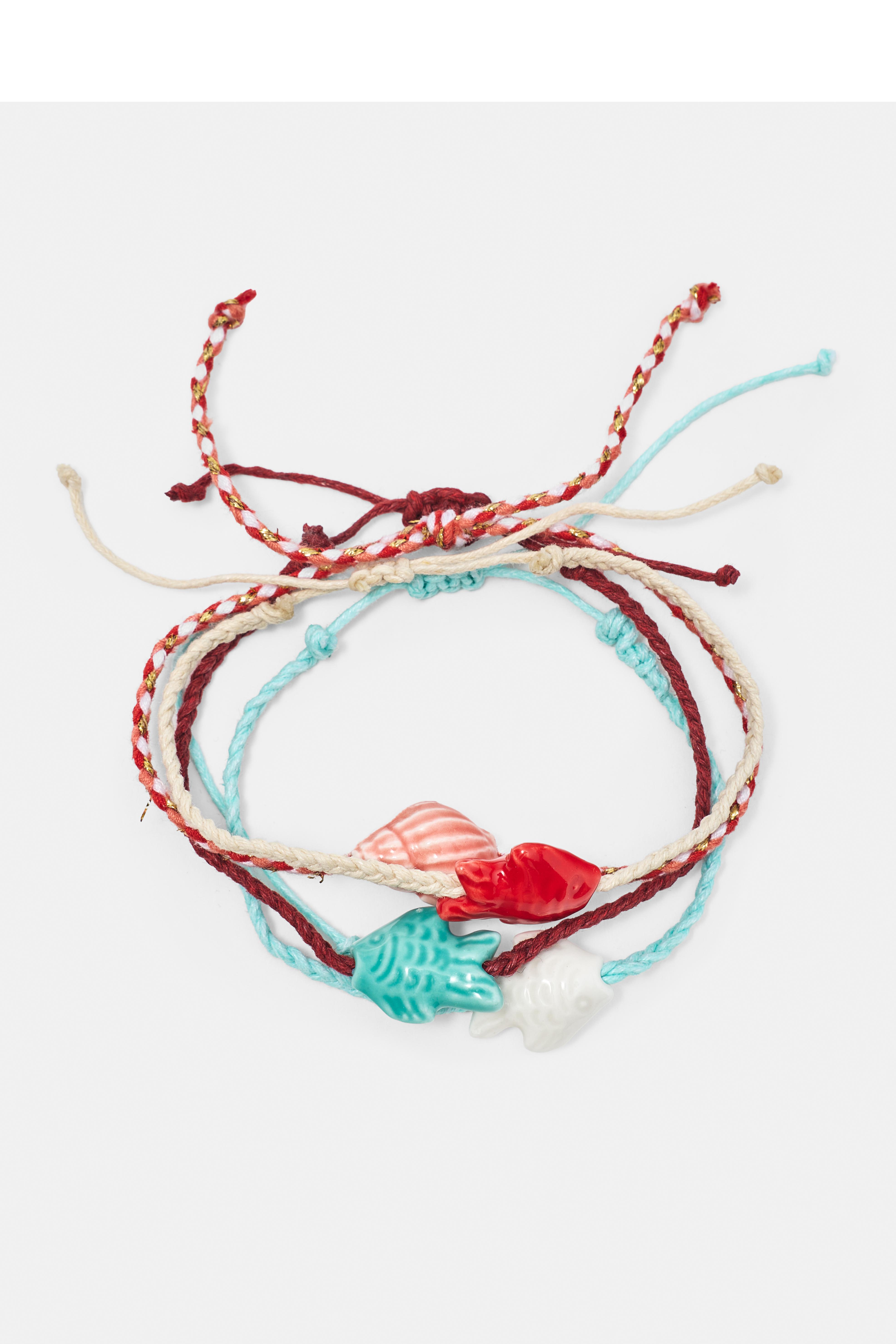 Pack of 7 fish charm bracelets — Blue