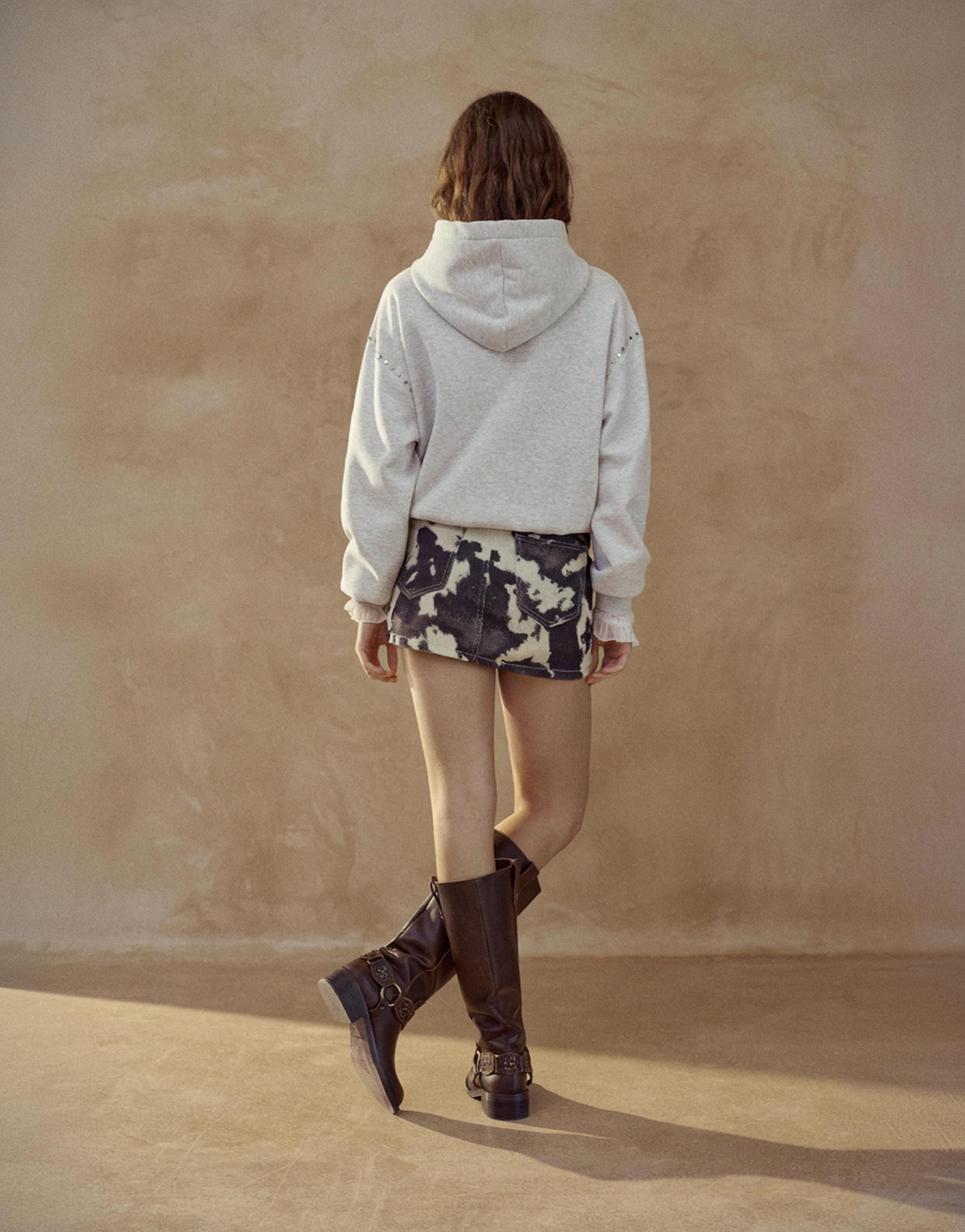 Çıtçıtlı kapüşonlu sweatshirt - Görsel 7