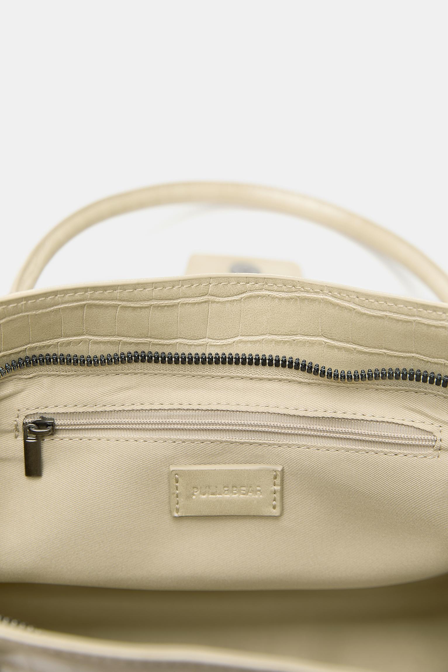 Tokalı ve desenli omuz çantası