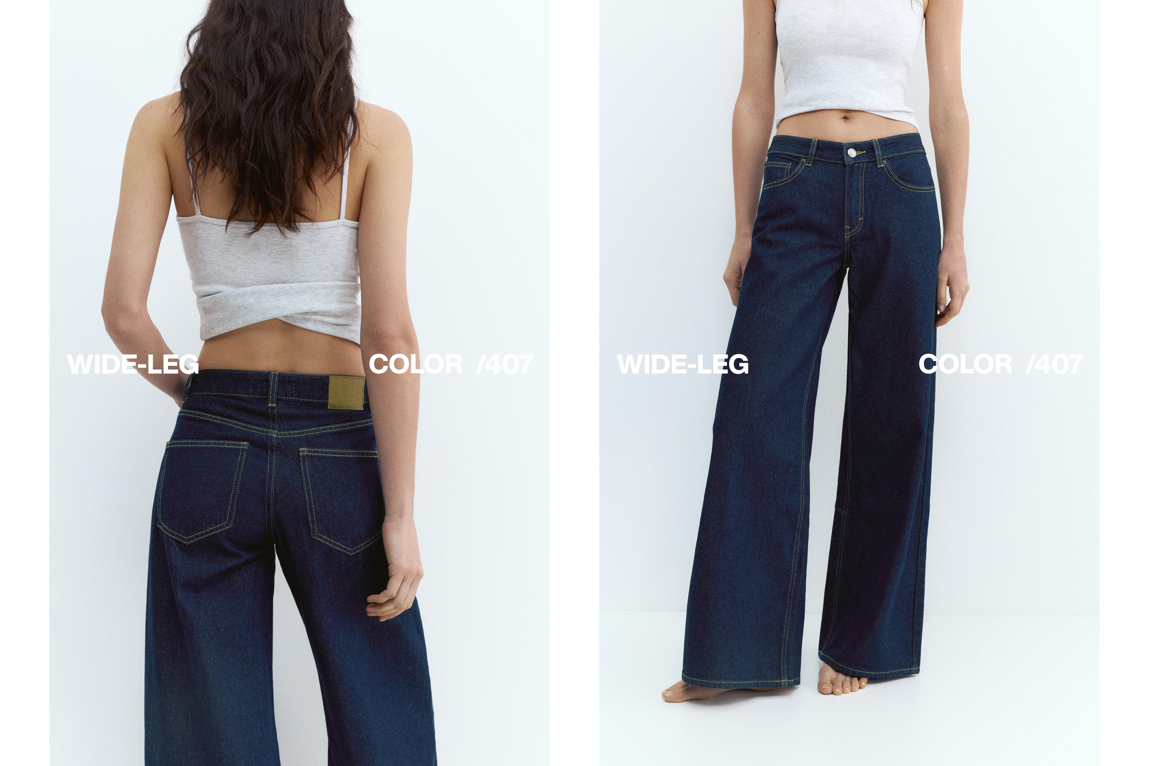 Low-rise wide-leg jeans — Dark blue