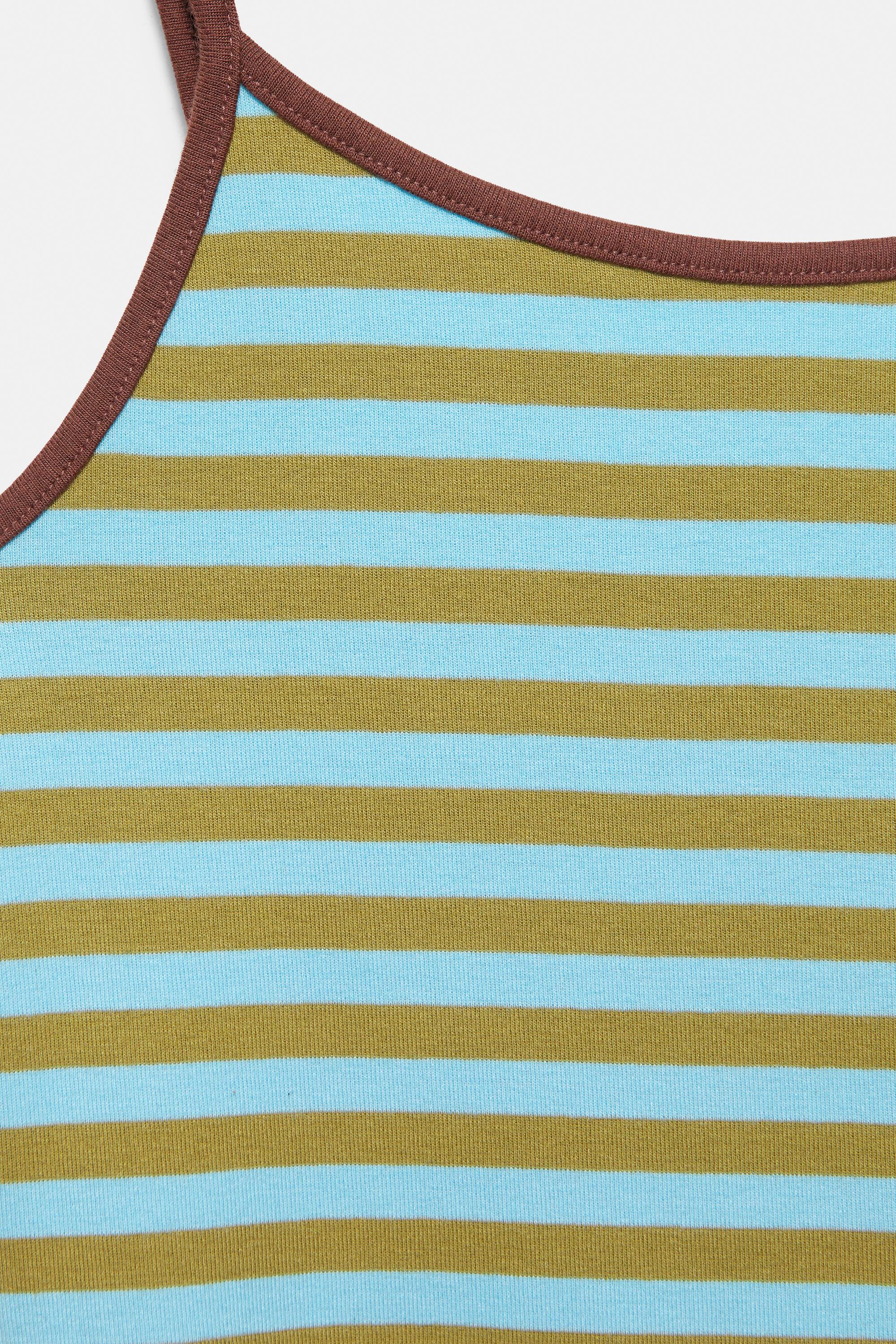 Striped strappy top — Bluish green