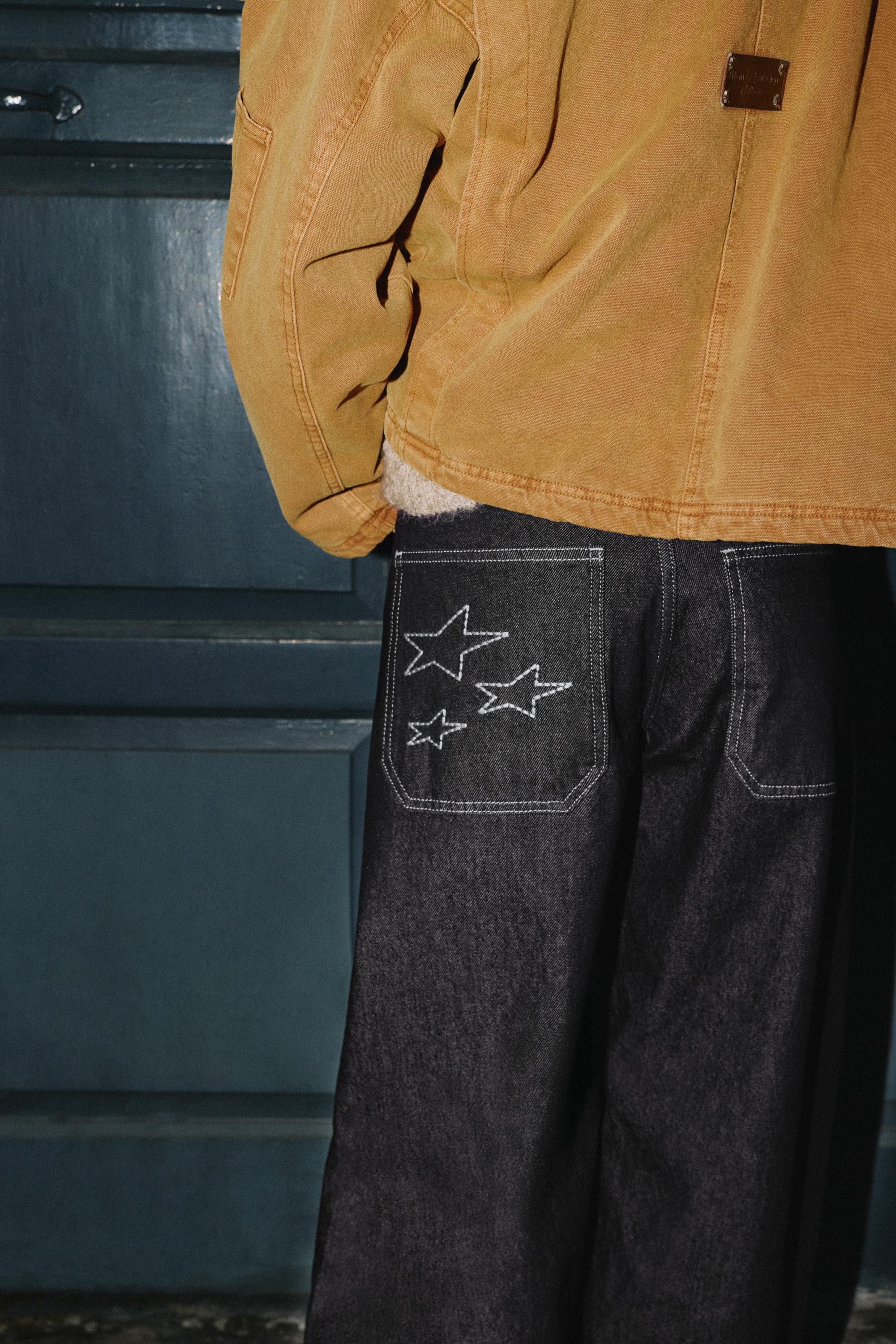 Yıldız desenli barrel jean - Görsel 30