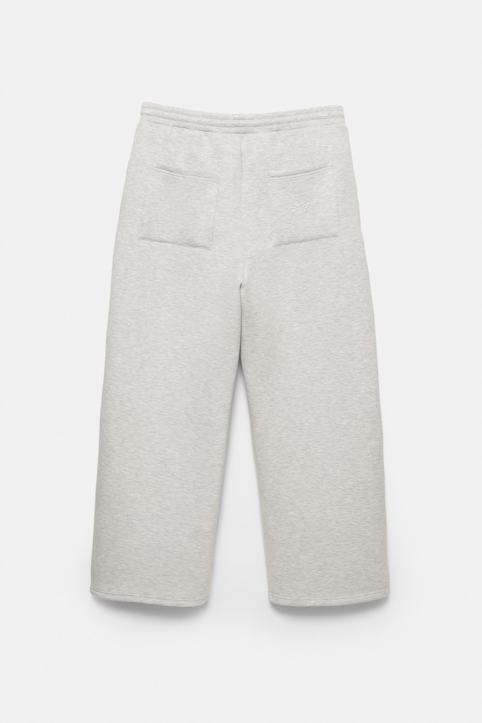Balloon fit tracksuit bottoms — Grey marl