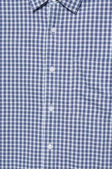 Check double sleeve shirt — Blue 8