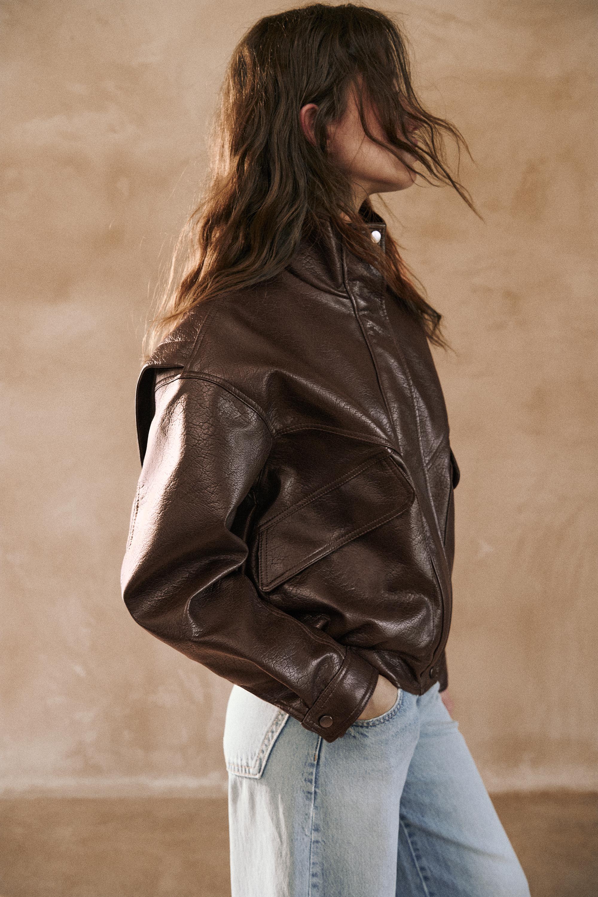 Suni deri ceket - Görsel 7