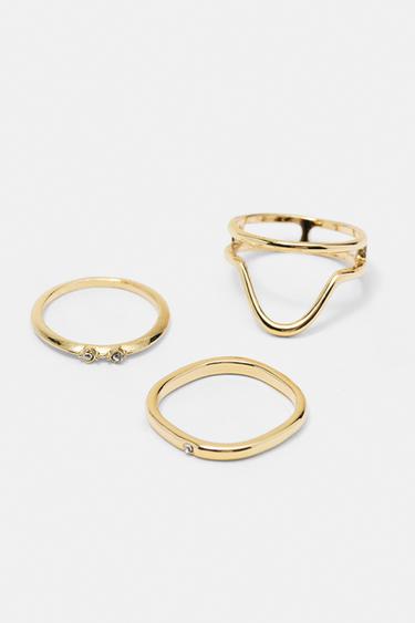 Pack of 6 slim rings — Gold 5