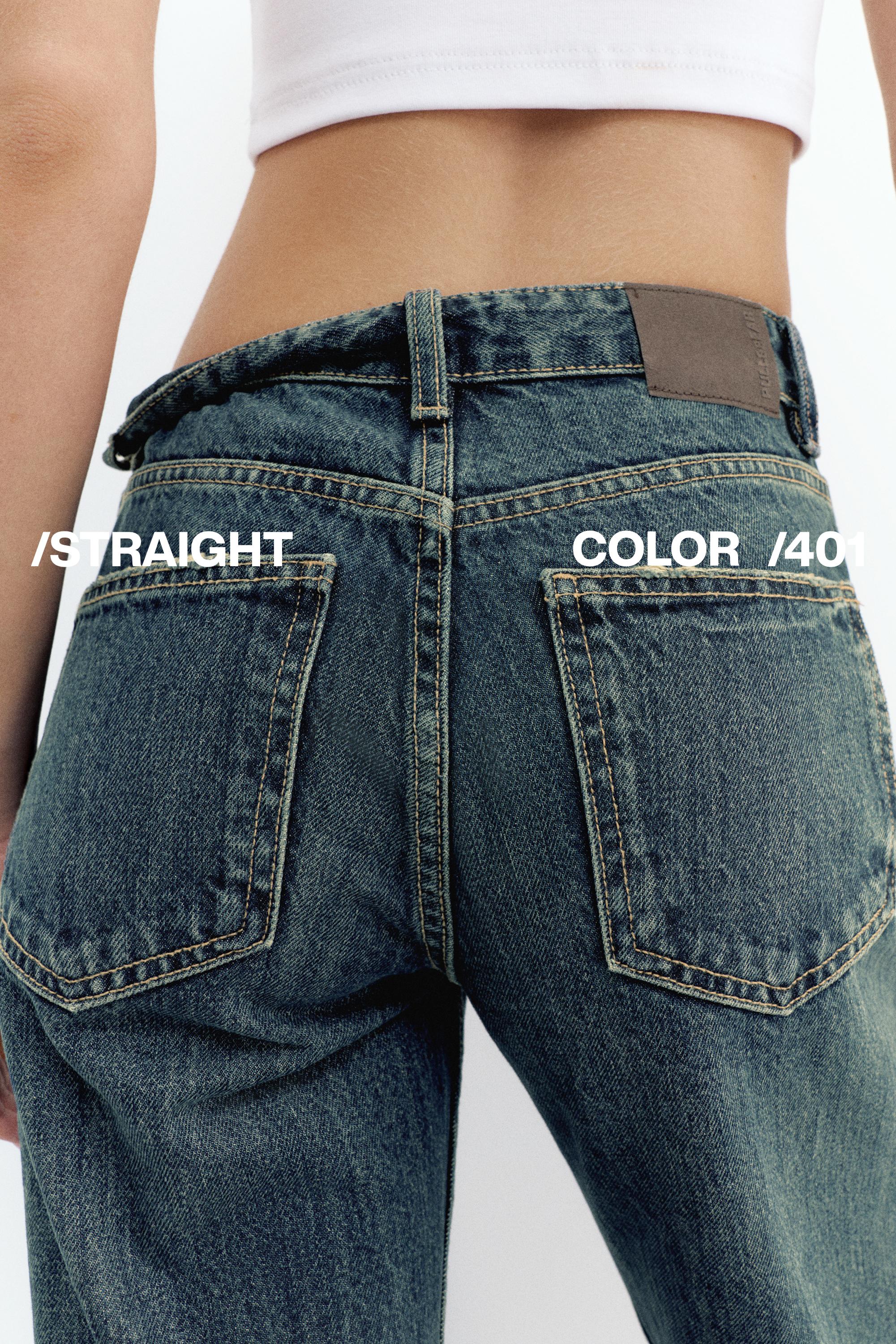 Mid-waist straight-leg jeans — Navy