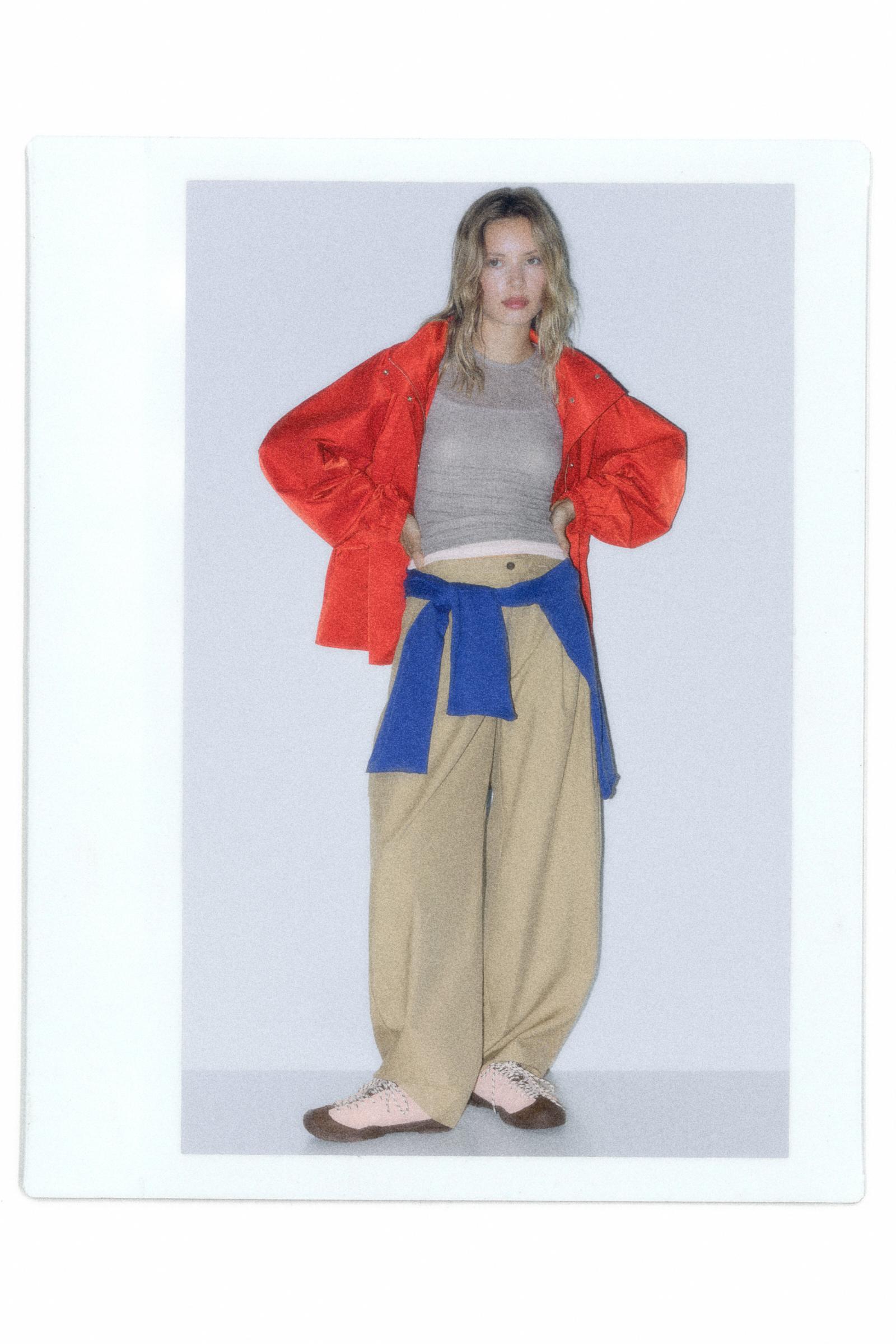 Drawstring waist jacket — Red