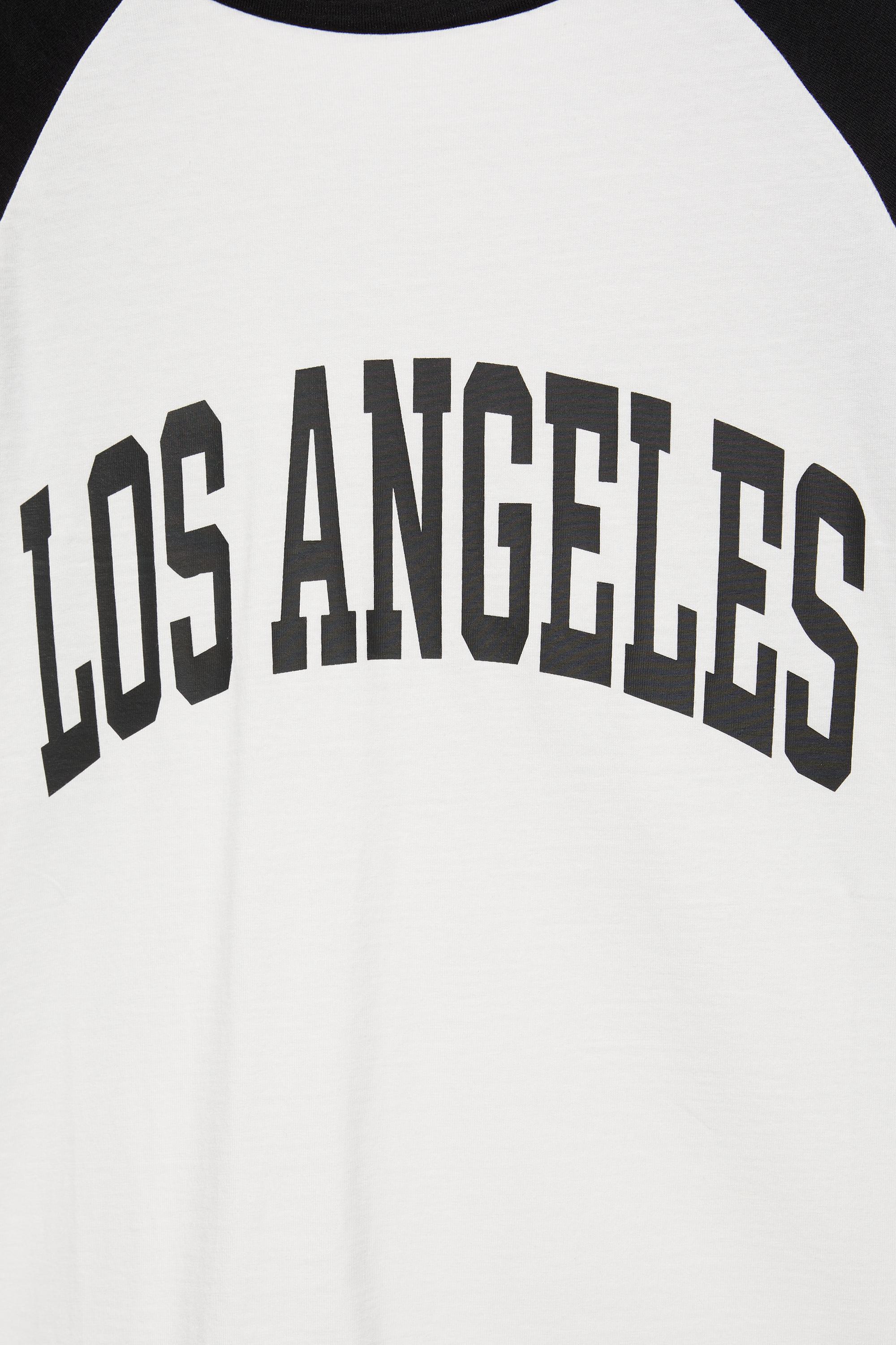Los Angeles raglan sleeve T-shirt — White/Black