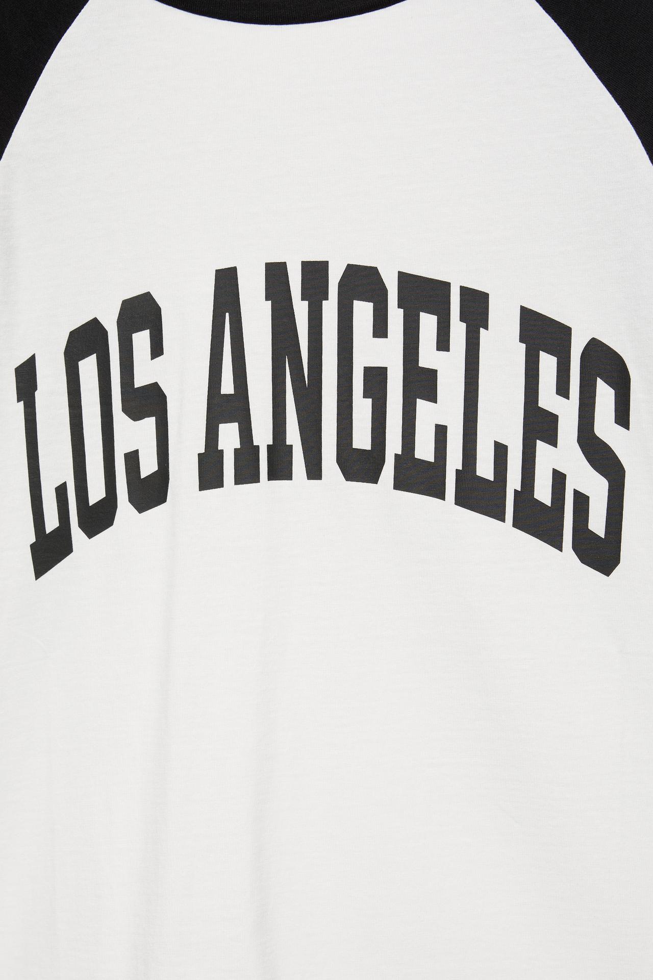 Los Angeles raglan sleeve T-shirt — White/Black