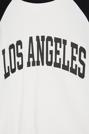 Los Angeles raglan sleeve T-shirt — White/Black 5