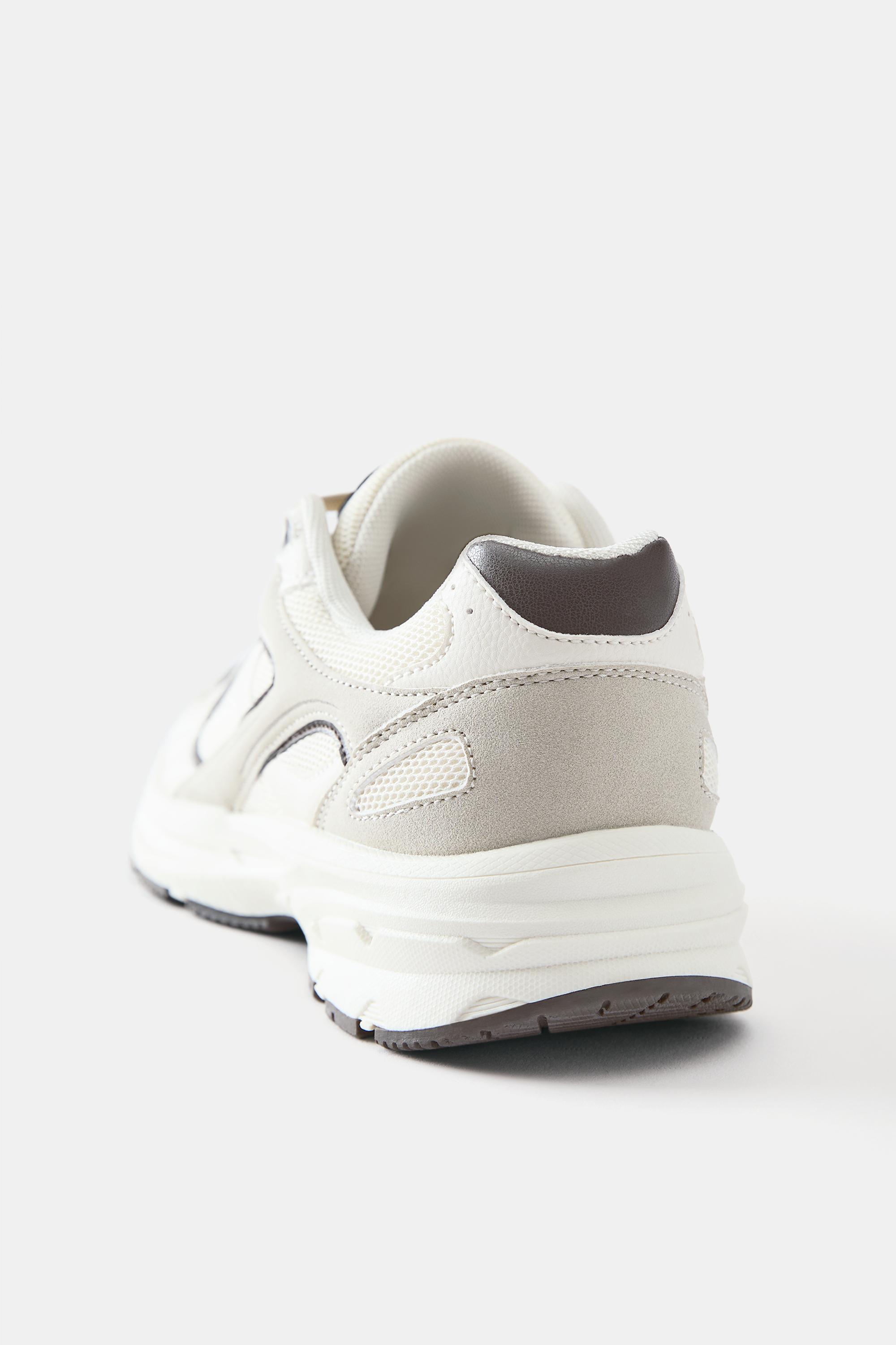 Multi-panel trainers — Ecru