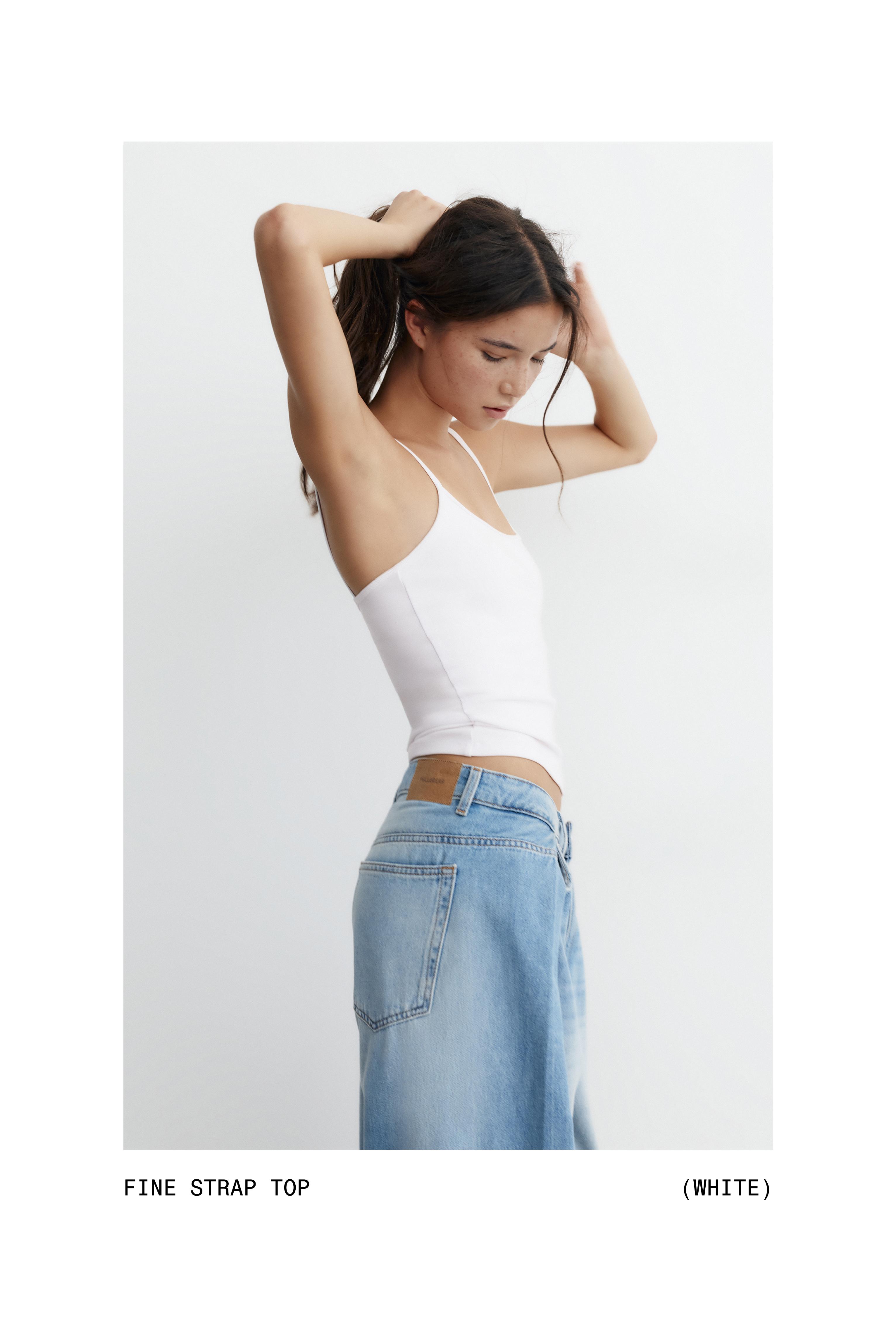 Thin strap top — White