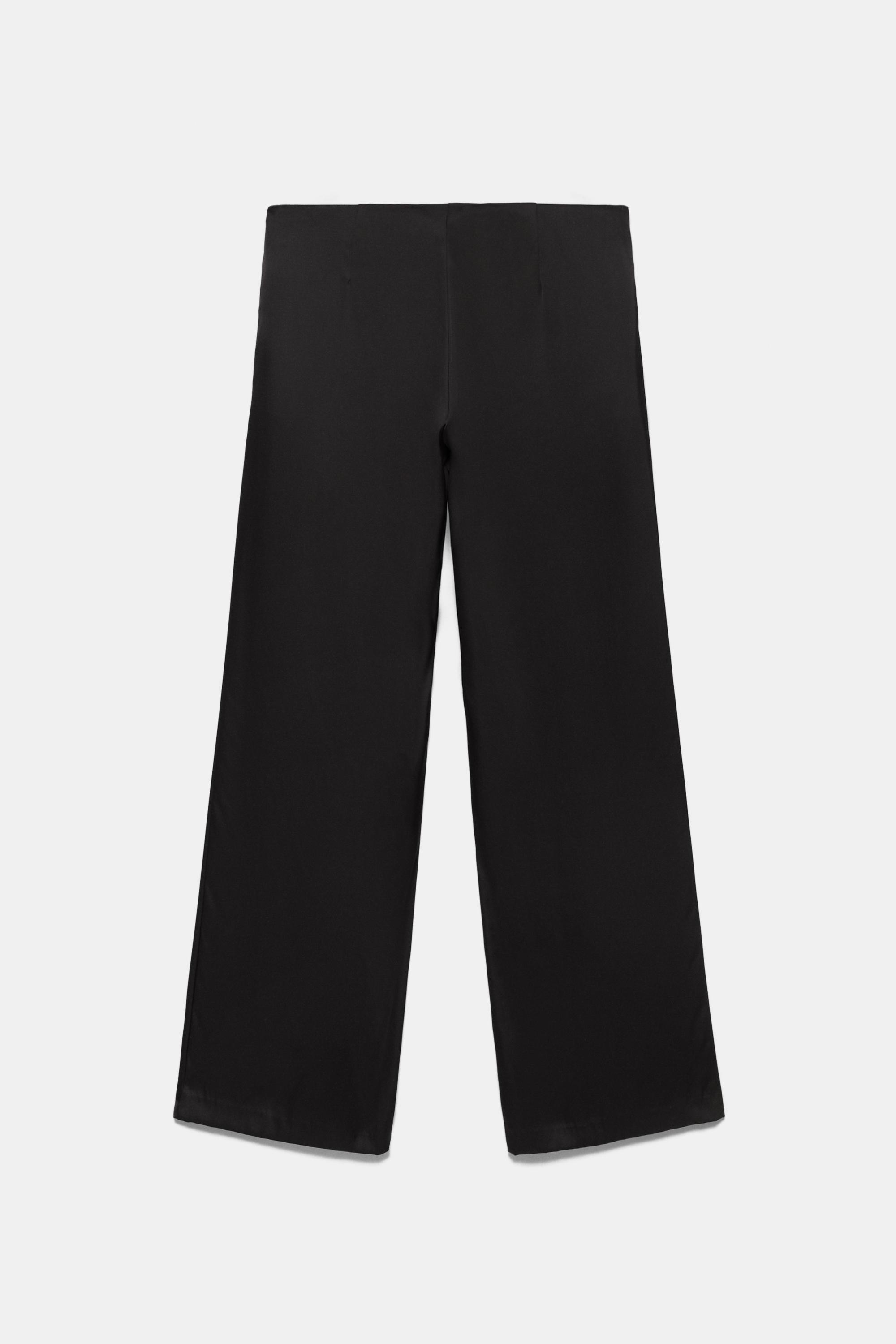 Saten yüzeyli düz kesim pantolon - Görsel 17