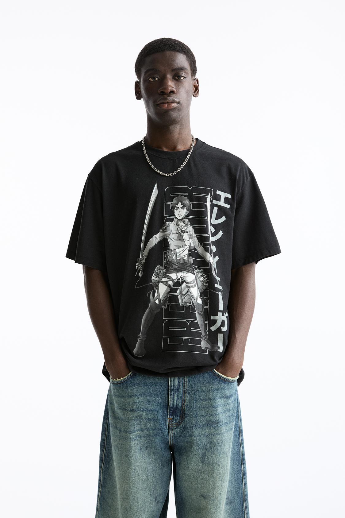 Shirt Attack on Titan im Washed-Look - PULL&BEAR 