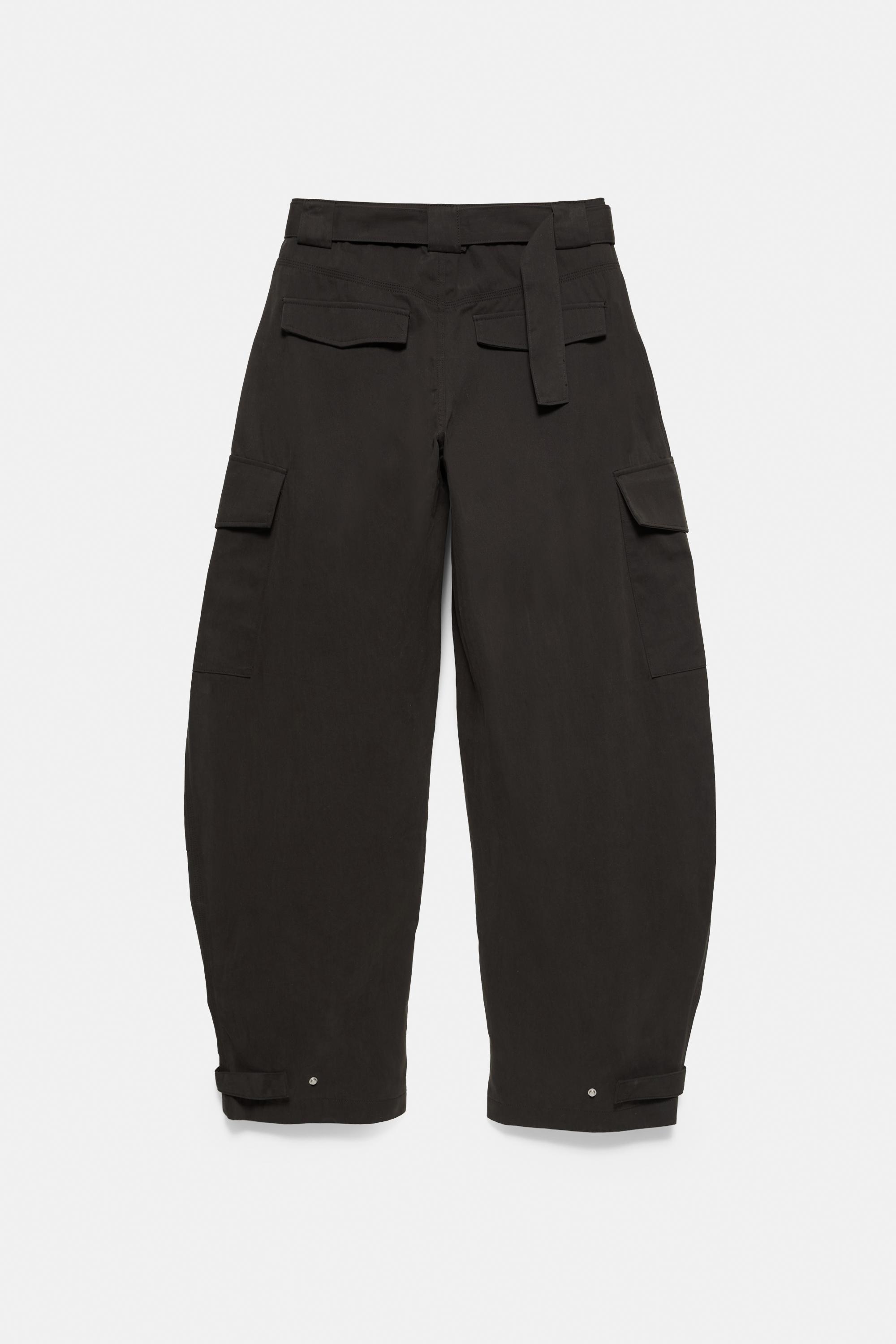 Belted cargo trousers — Faded black