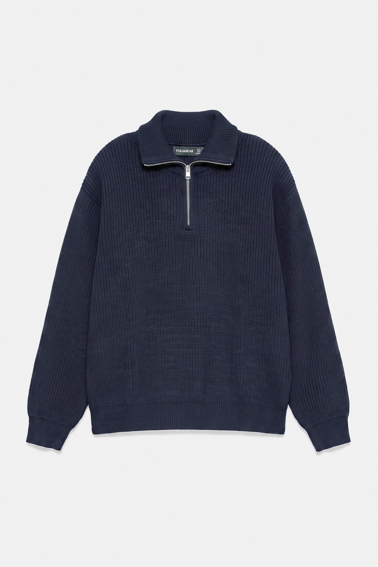 Quarter-zip jumper — Navy