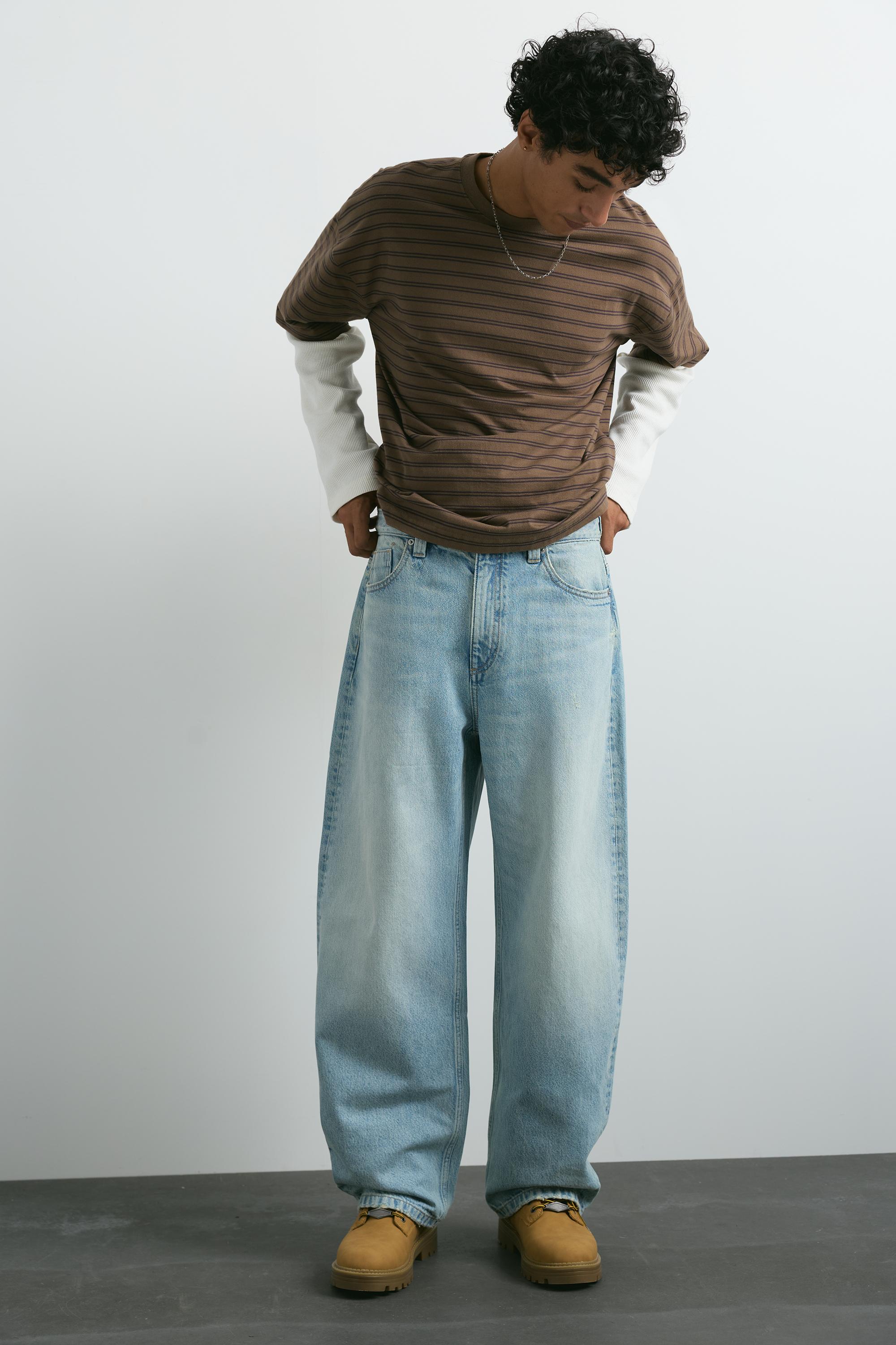 Balloon-fit baggy jeans — Pale indigo