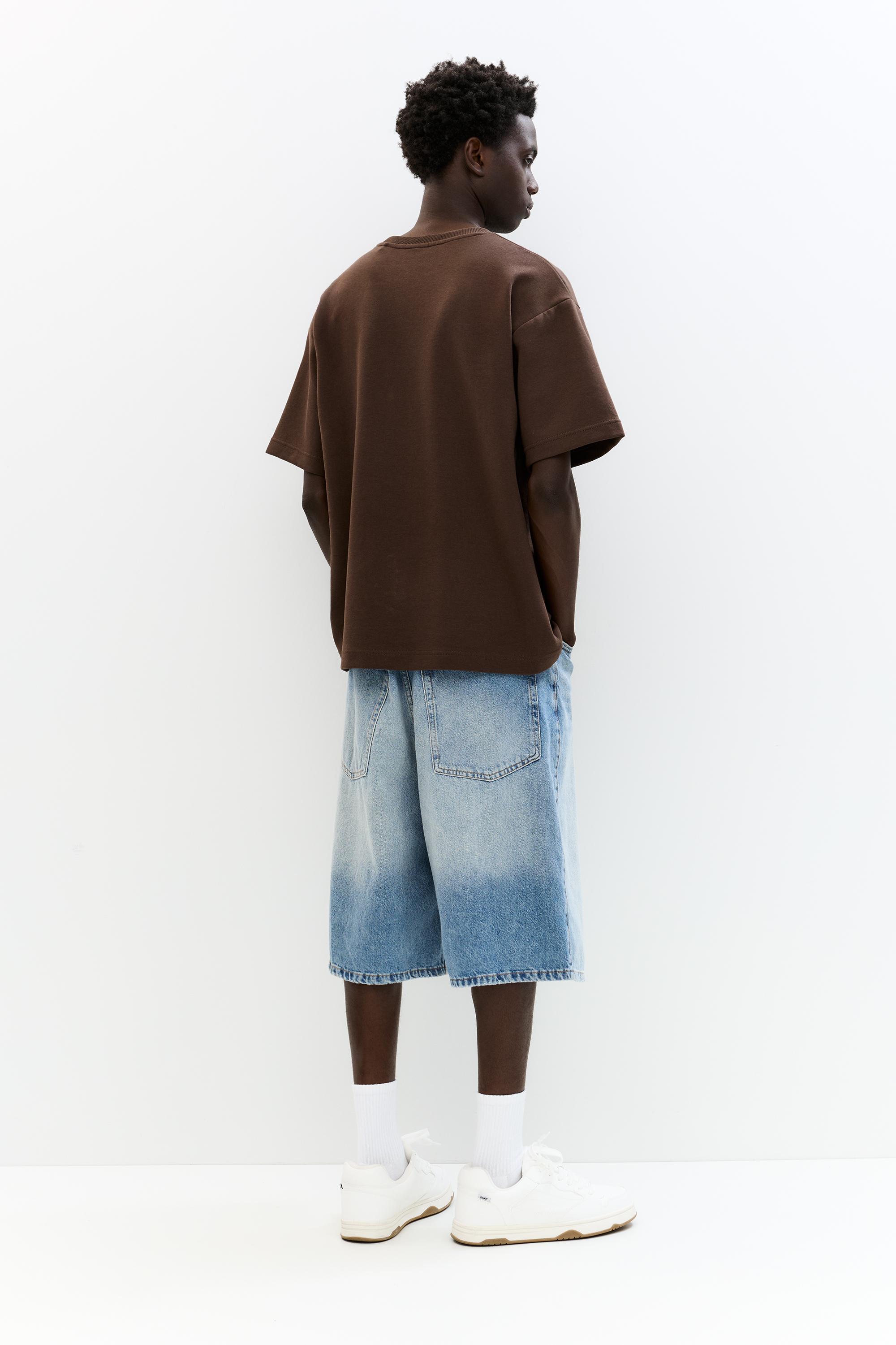 Basic short sleeve sweatshirt — Pale brown