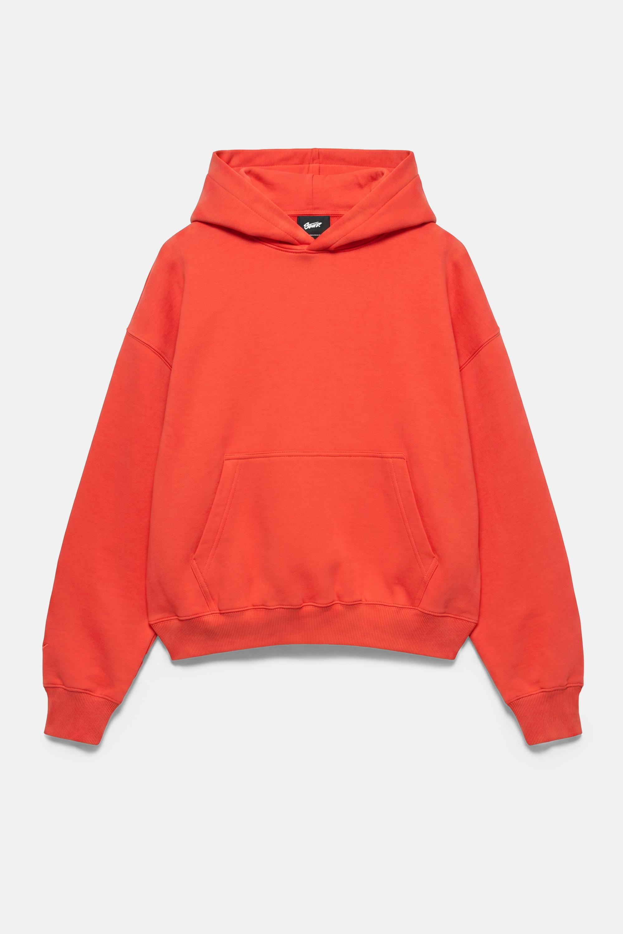 STWD boxy-fit logo hoodie — Red (alternate view)