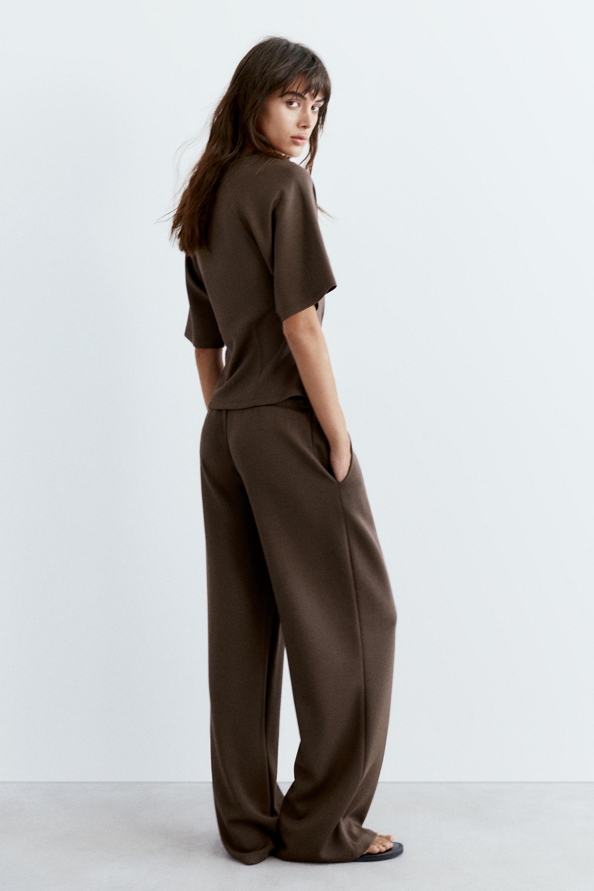 Soft touch short sleeve sweatshirt — Brown