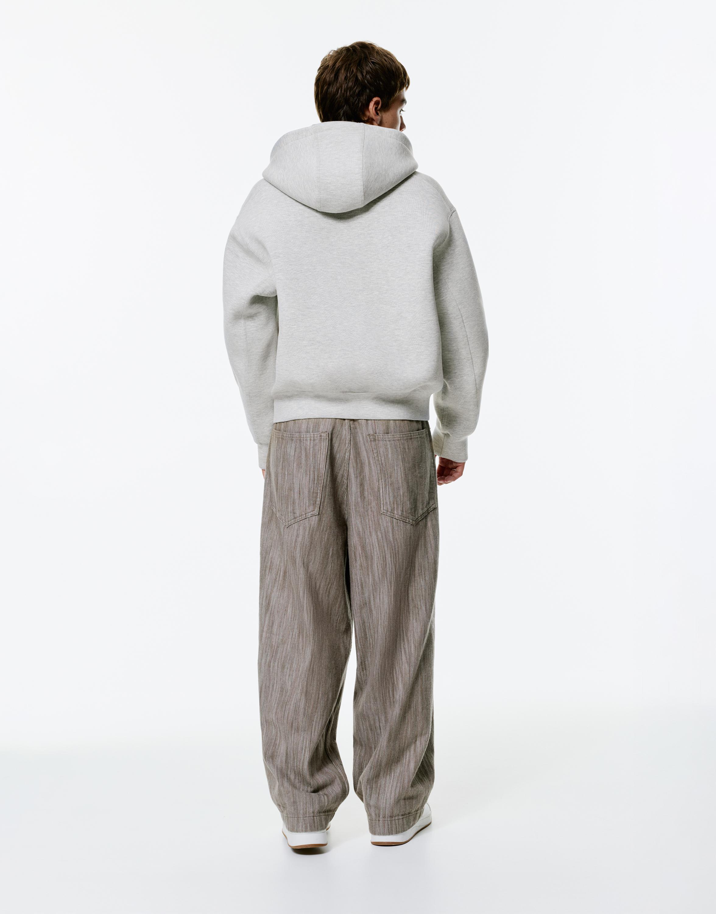 Neoprene-effect hoodie — Grey