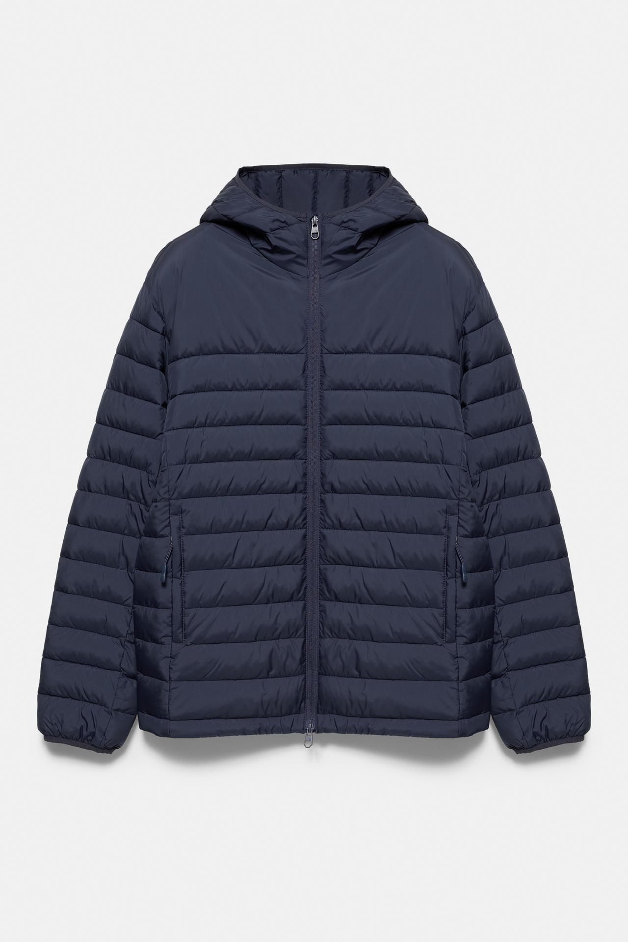 Lightweight puffer jacket with hood — Navy