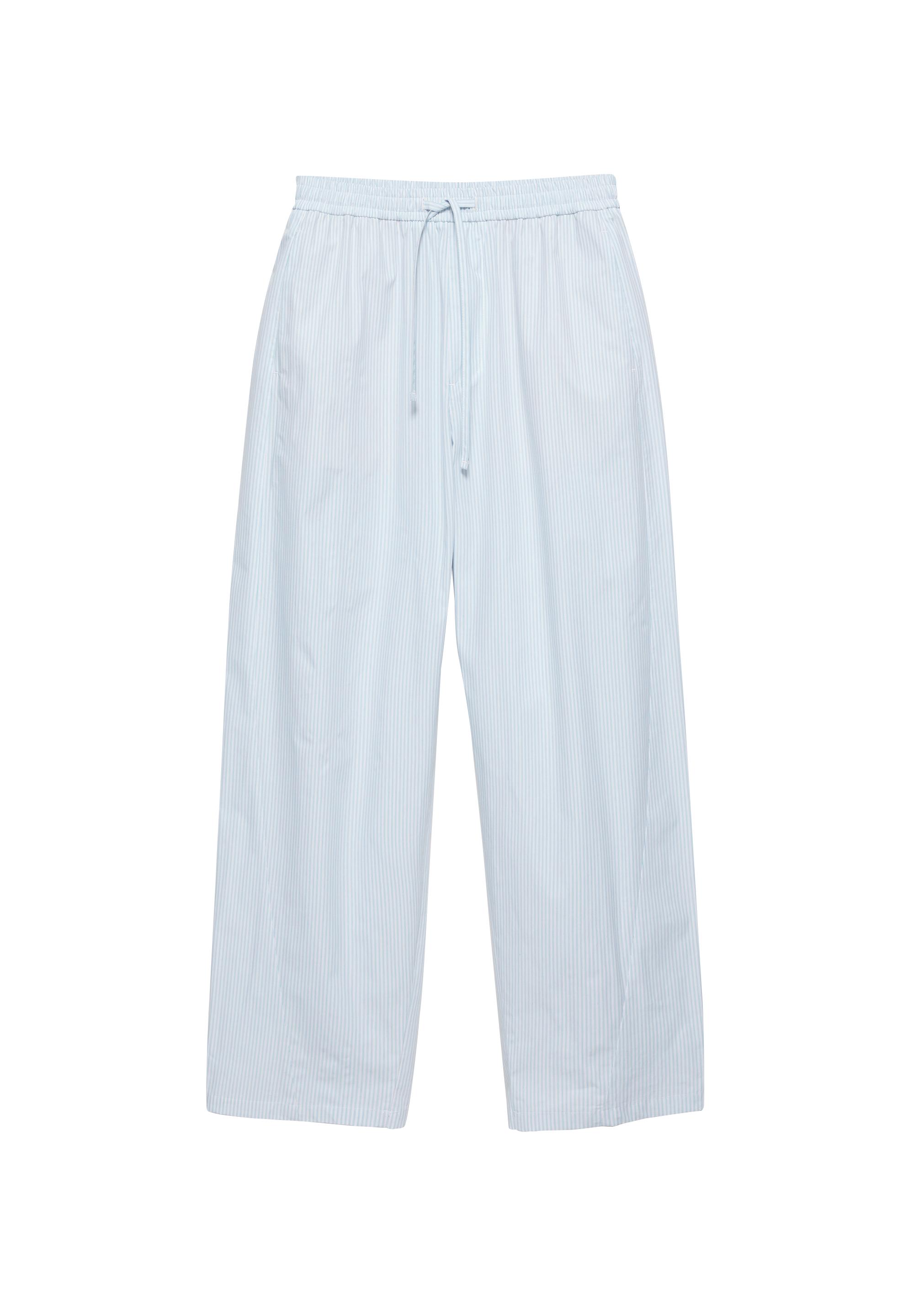 Relaxed fit striped pyjama-style trousers — Pale blue