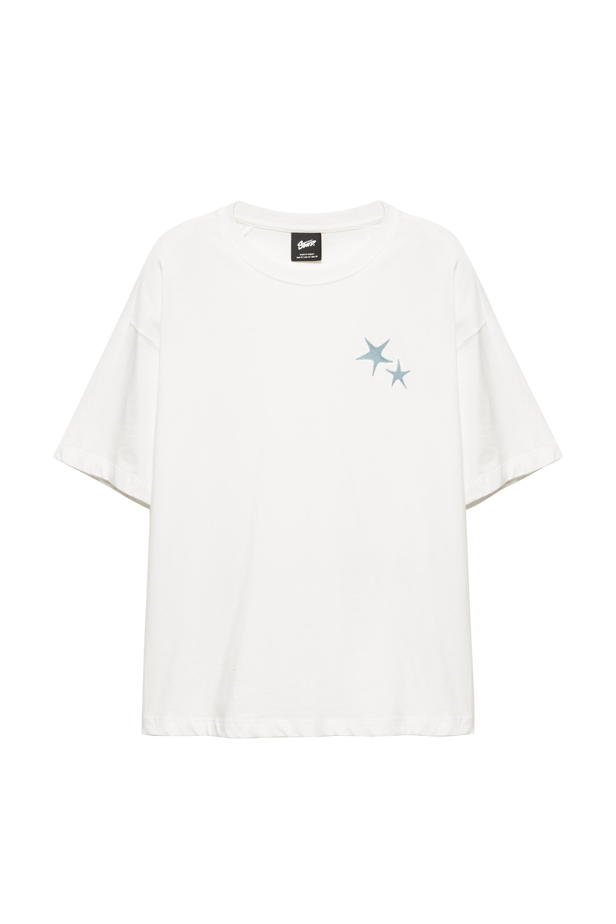 Pull&Bear STWD yıldız grafikli tişört görsel 4