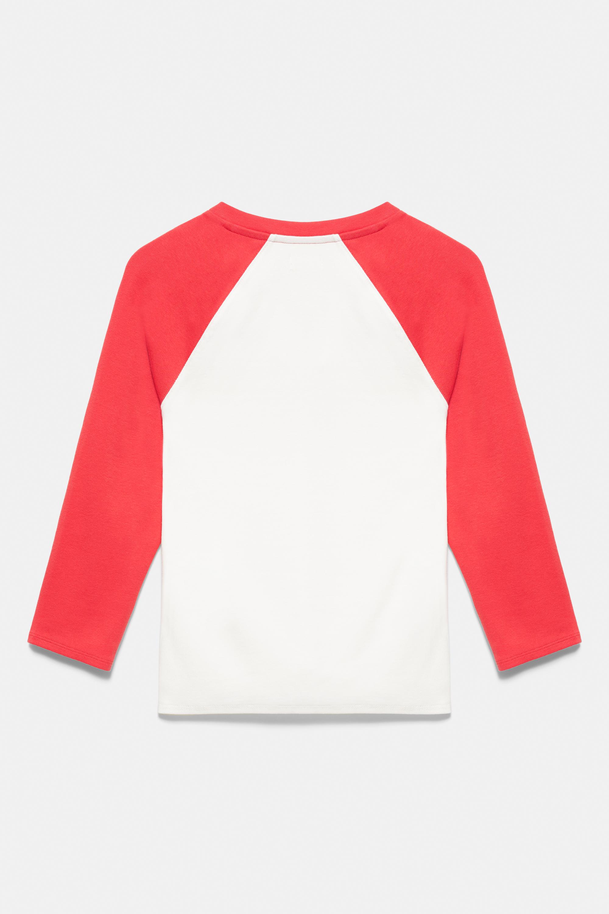 Graphic raglan sleeve T-shirt — White/Red