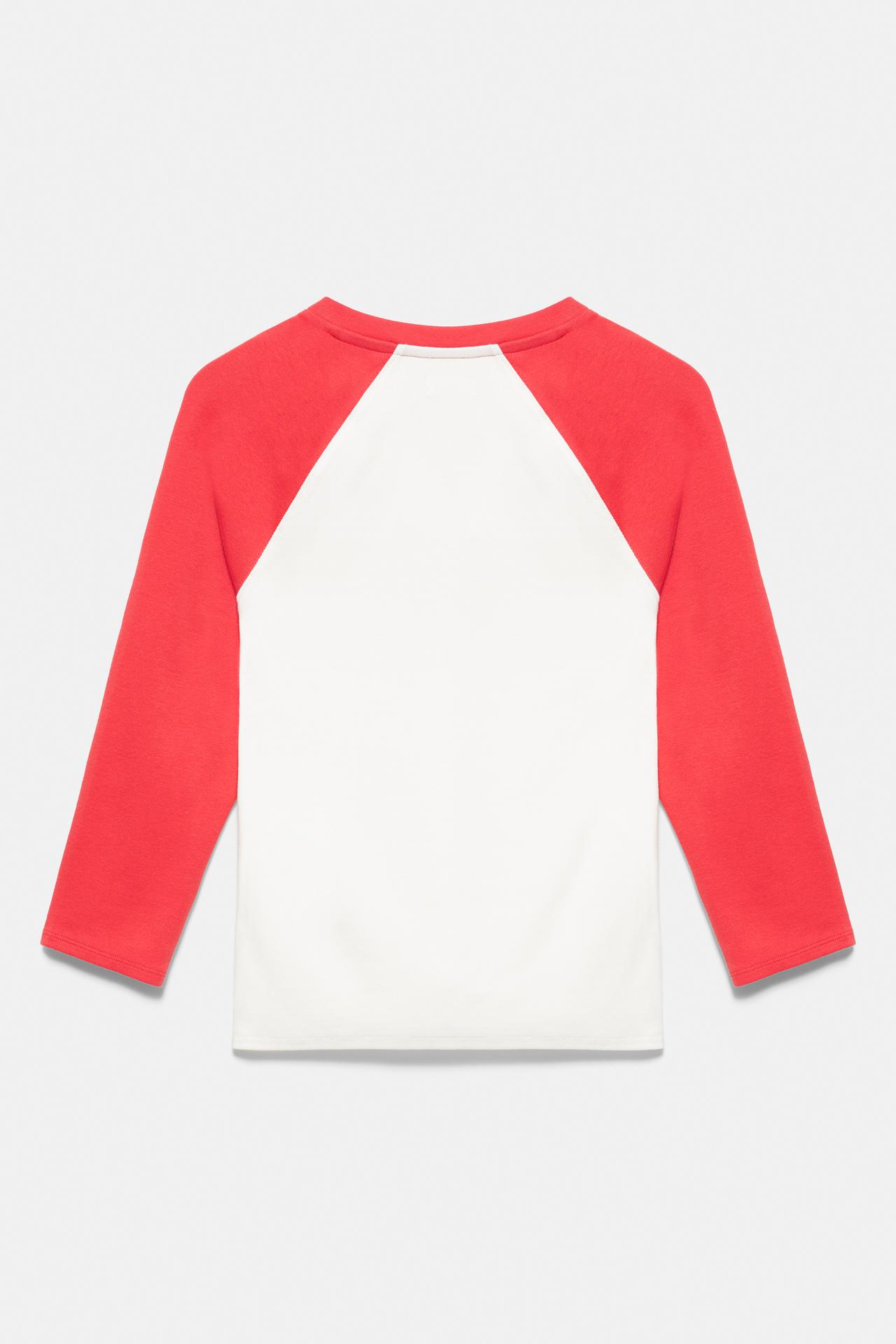 Graphic raglan sleeve T-shirt — White/Red