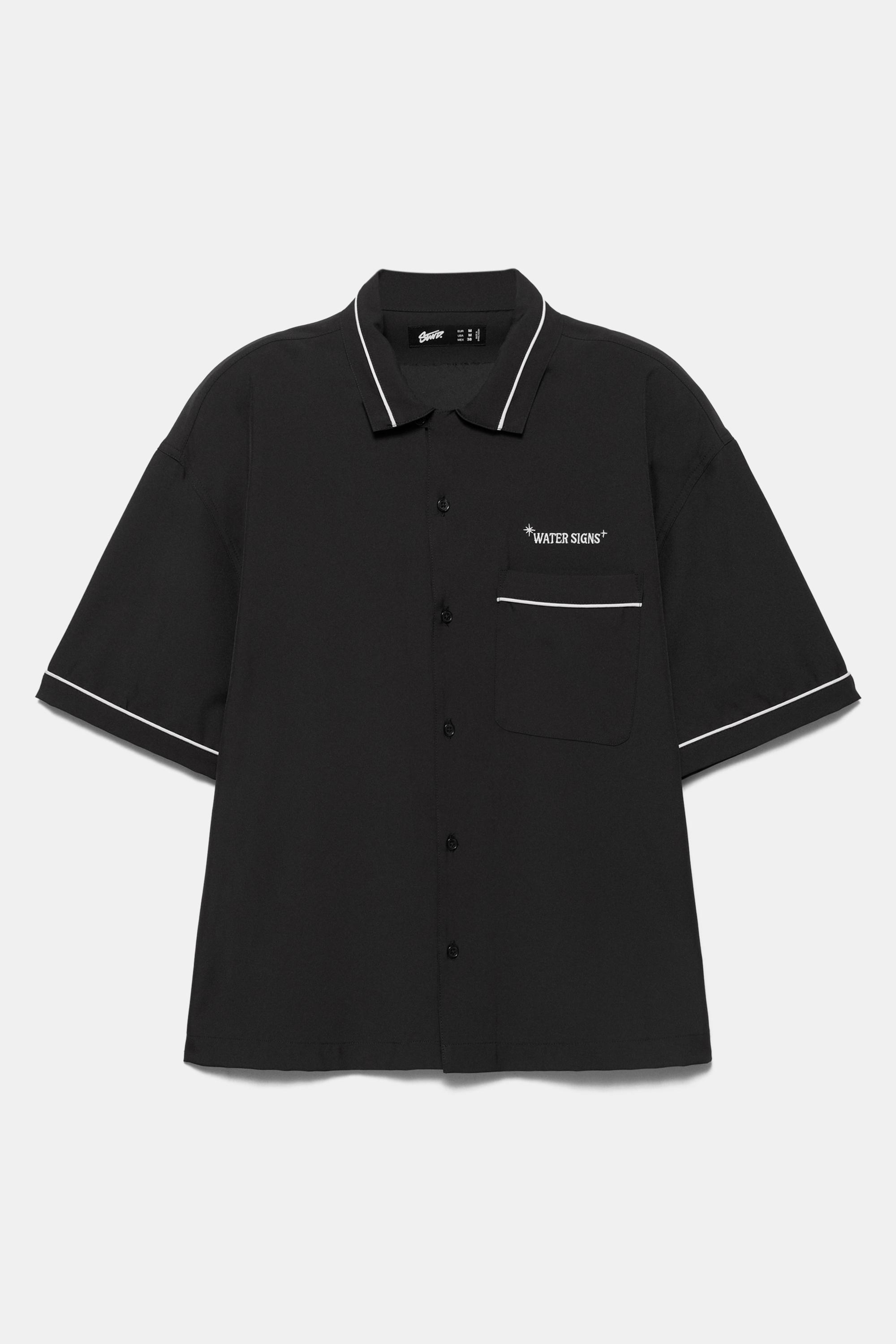 Kısa kollu nakışlı gömlek