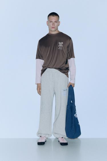 STWD LCG jogger trousers — Grey/Camel 1