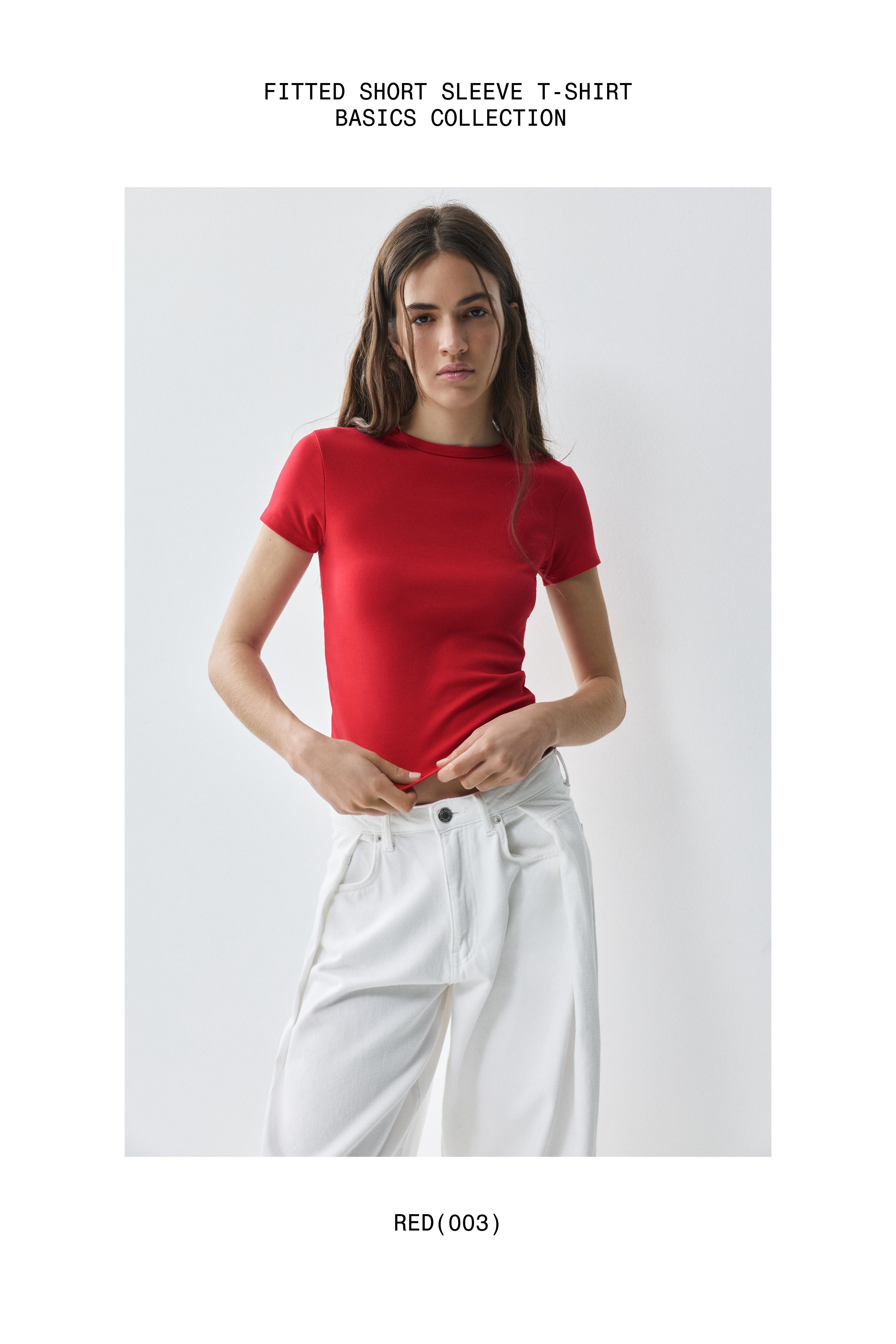 Fitted short sleeve T-shirt — Red