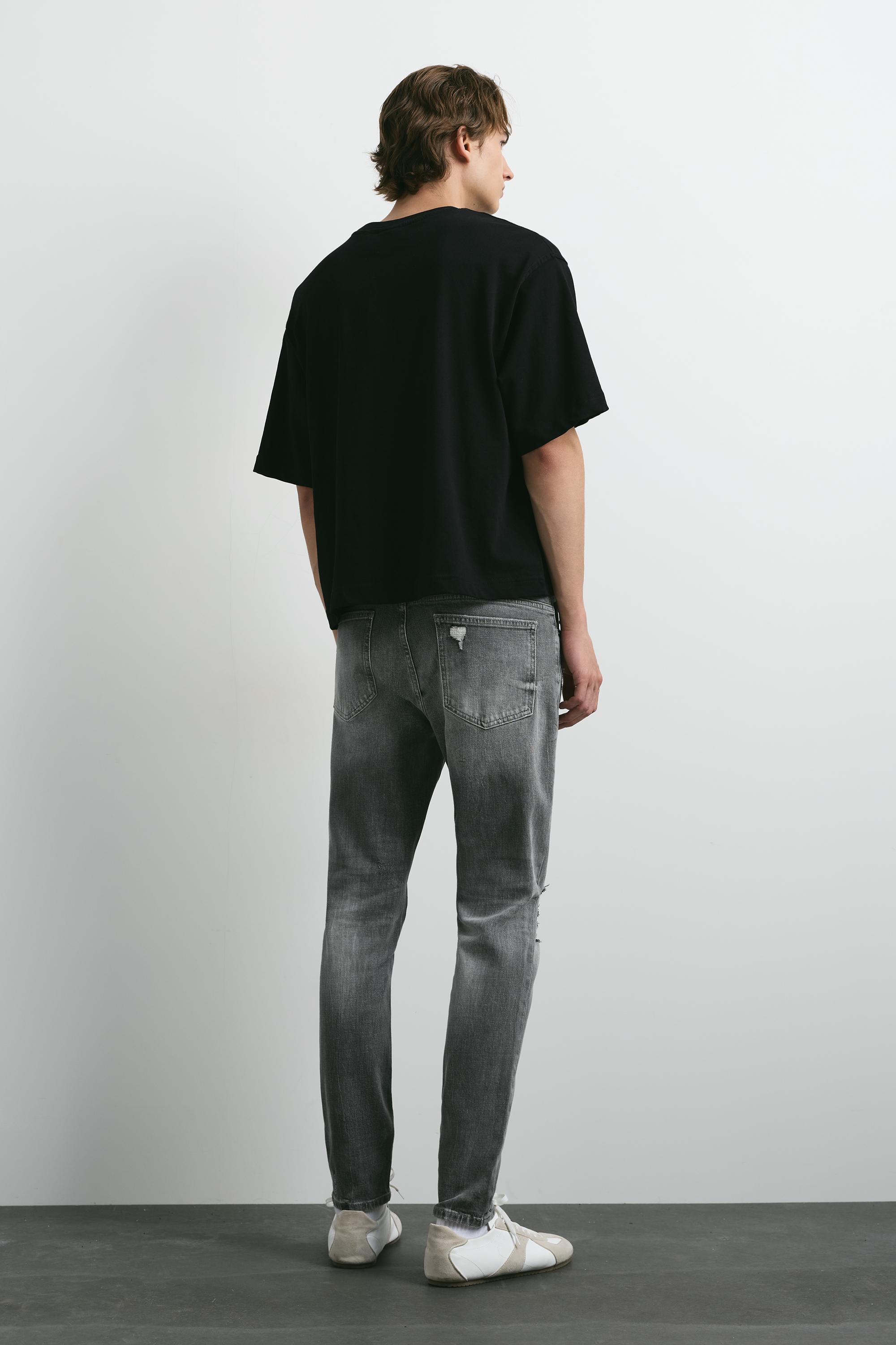 Ripped skinny jeans — Dark grey