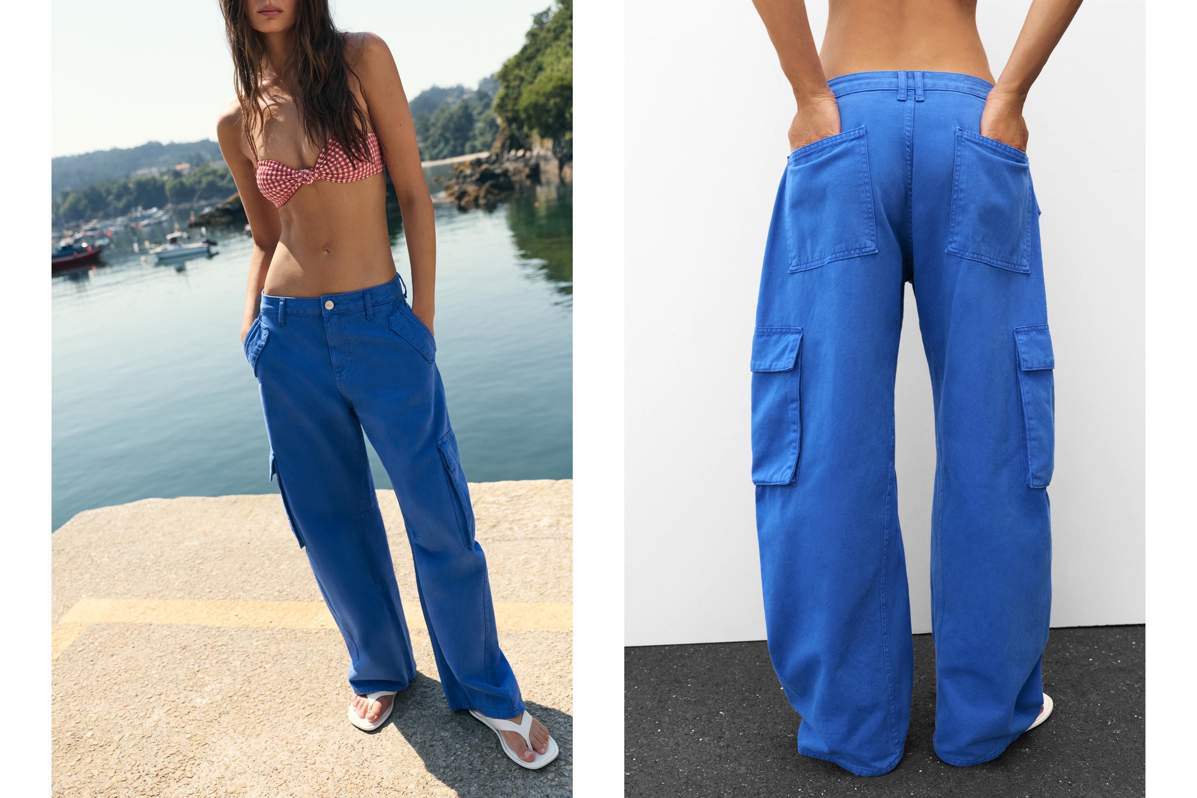 Balloon fit cargo trousers — Ink blue