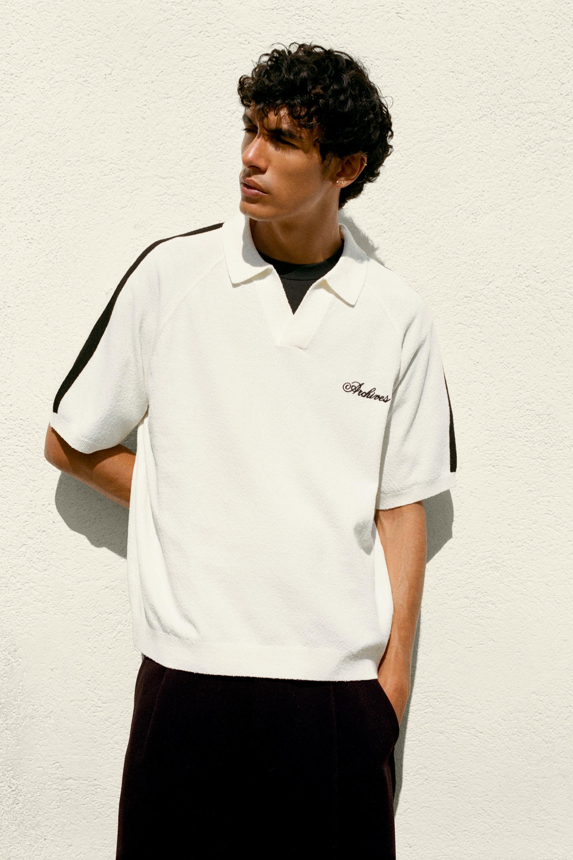 İşlemeli reglan kol polo