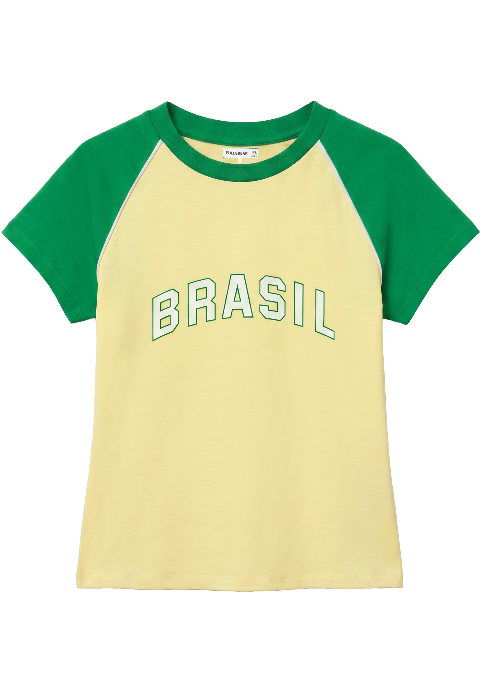 Slim fit Brazil graphic T-shirt — Yellow
