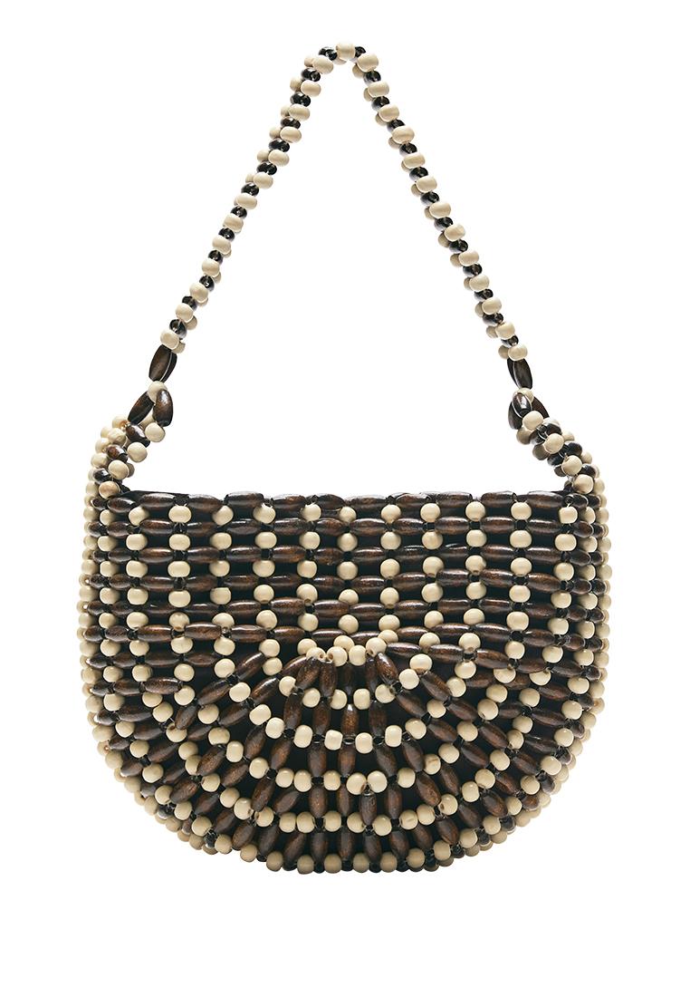 Embellished shoulder bag — Brown