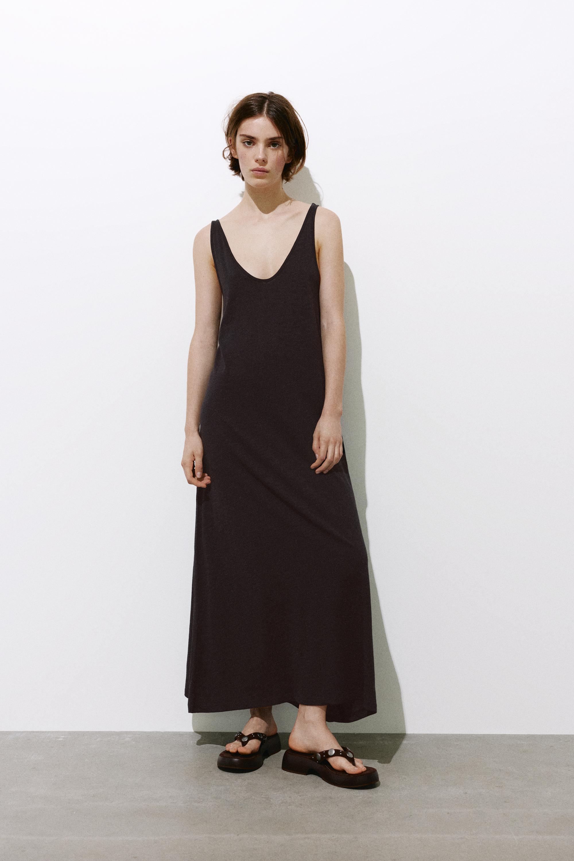Strappy midi dress — Anthracite grey
