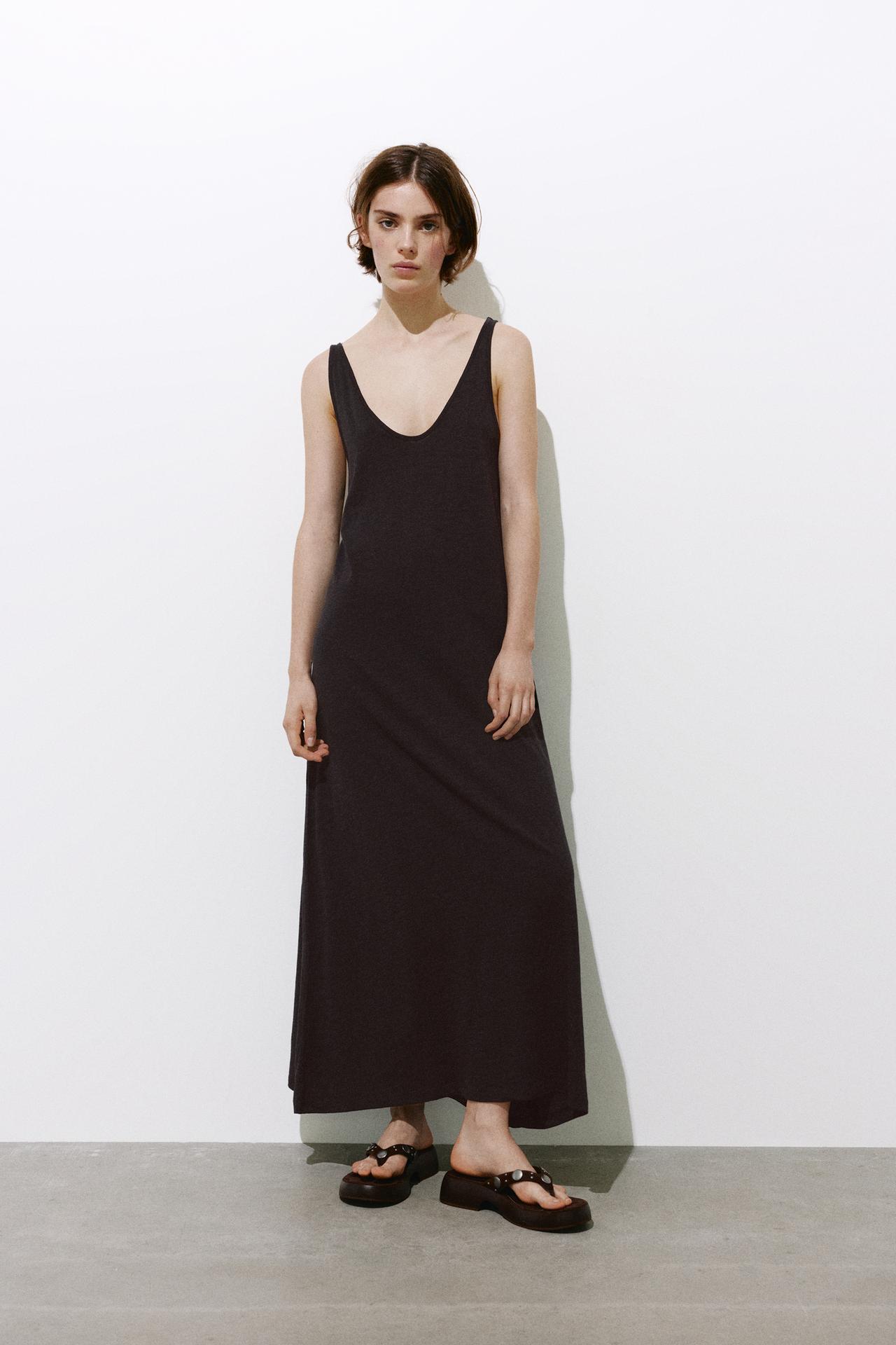 Strappy midi dress — Anthracite grey