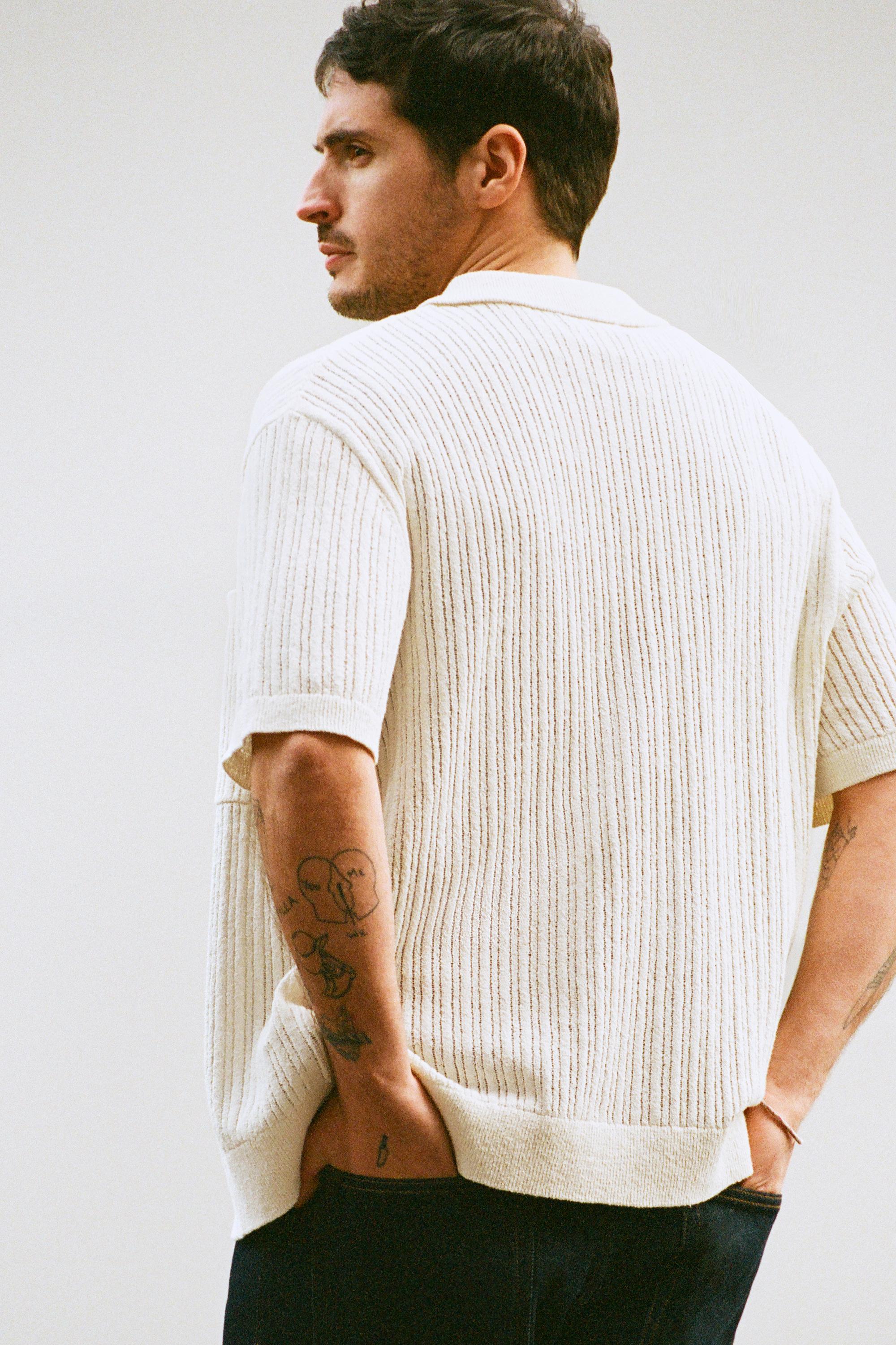 Kısa kollu örgü gömlek - Görsel 19