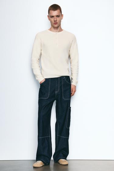 Henley collar jumper — White 5