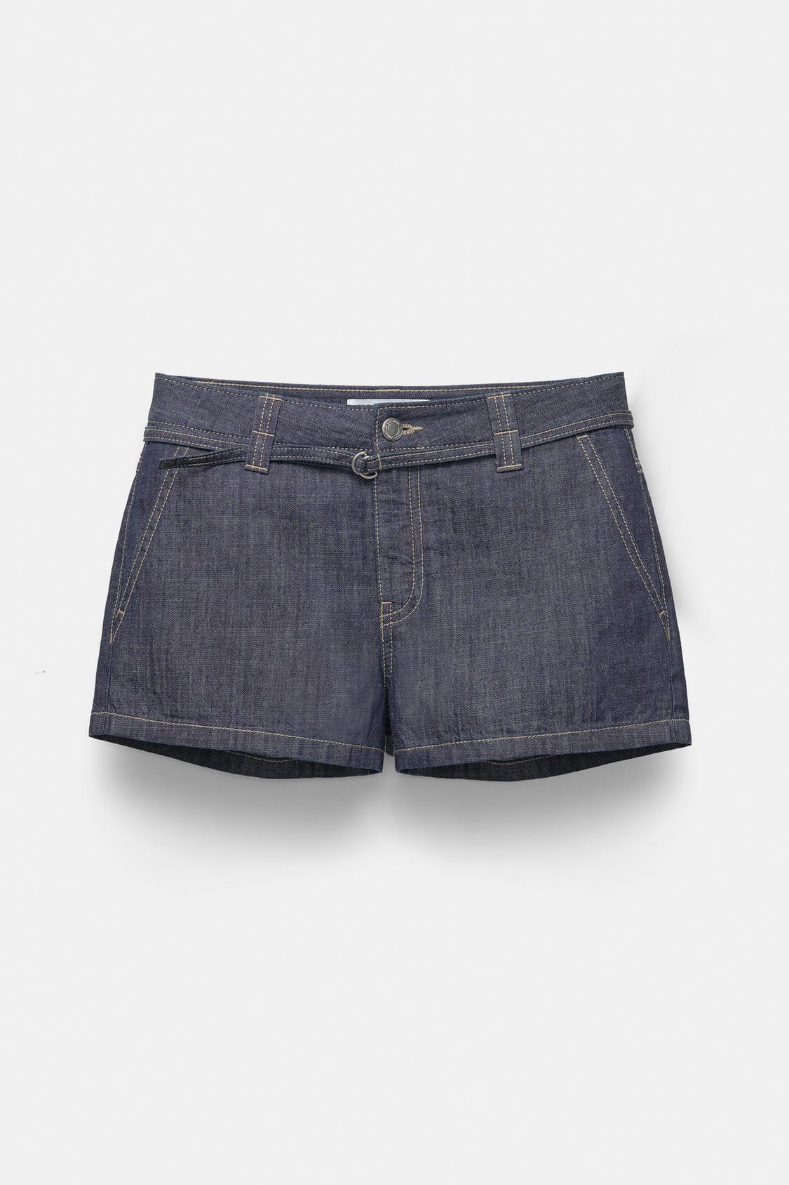 Denim short met riem PULL&BEAR