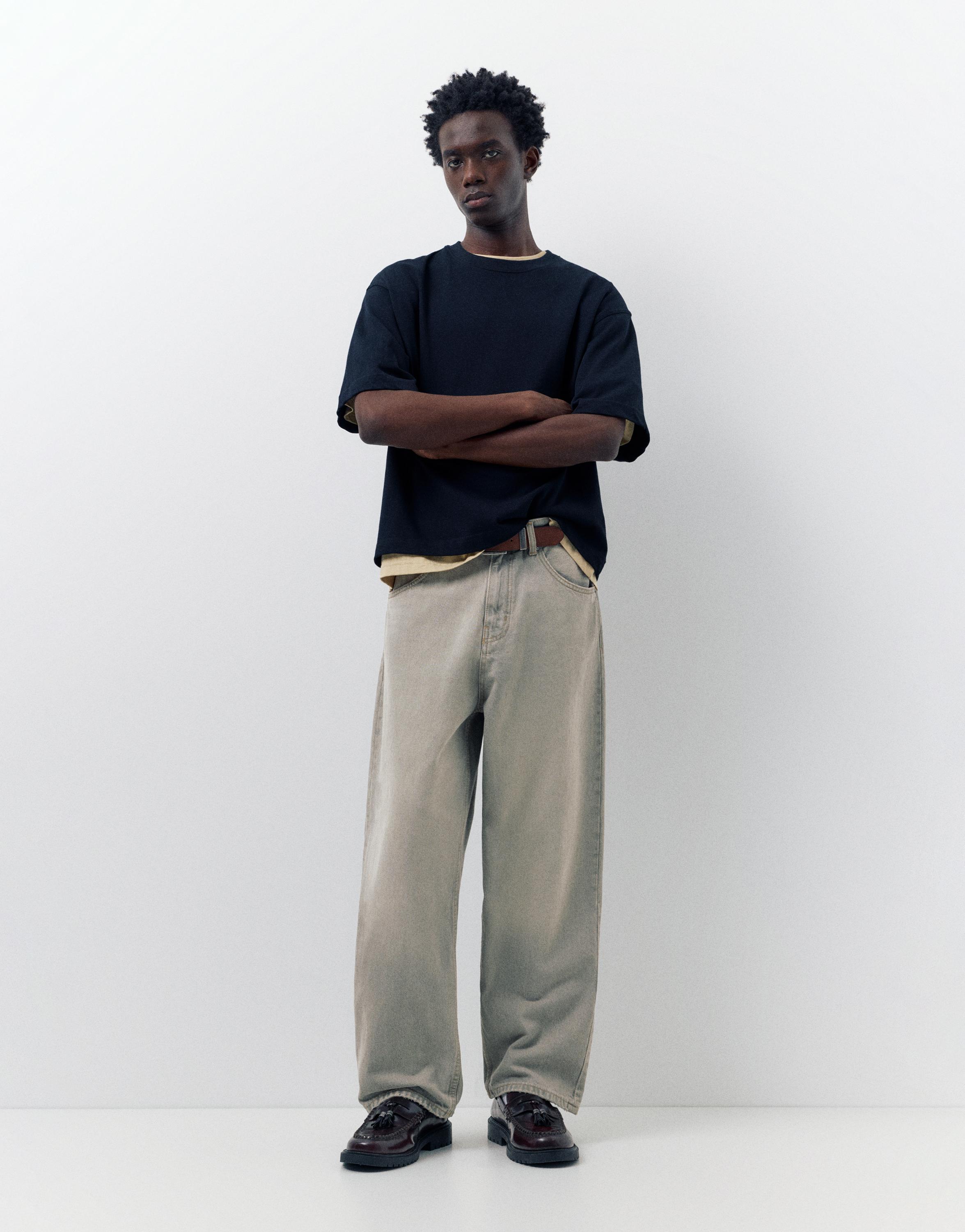 Relaxed fit baggy jeans — Dark grey