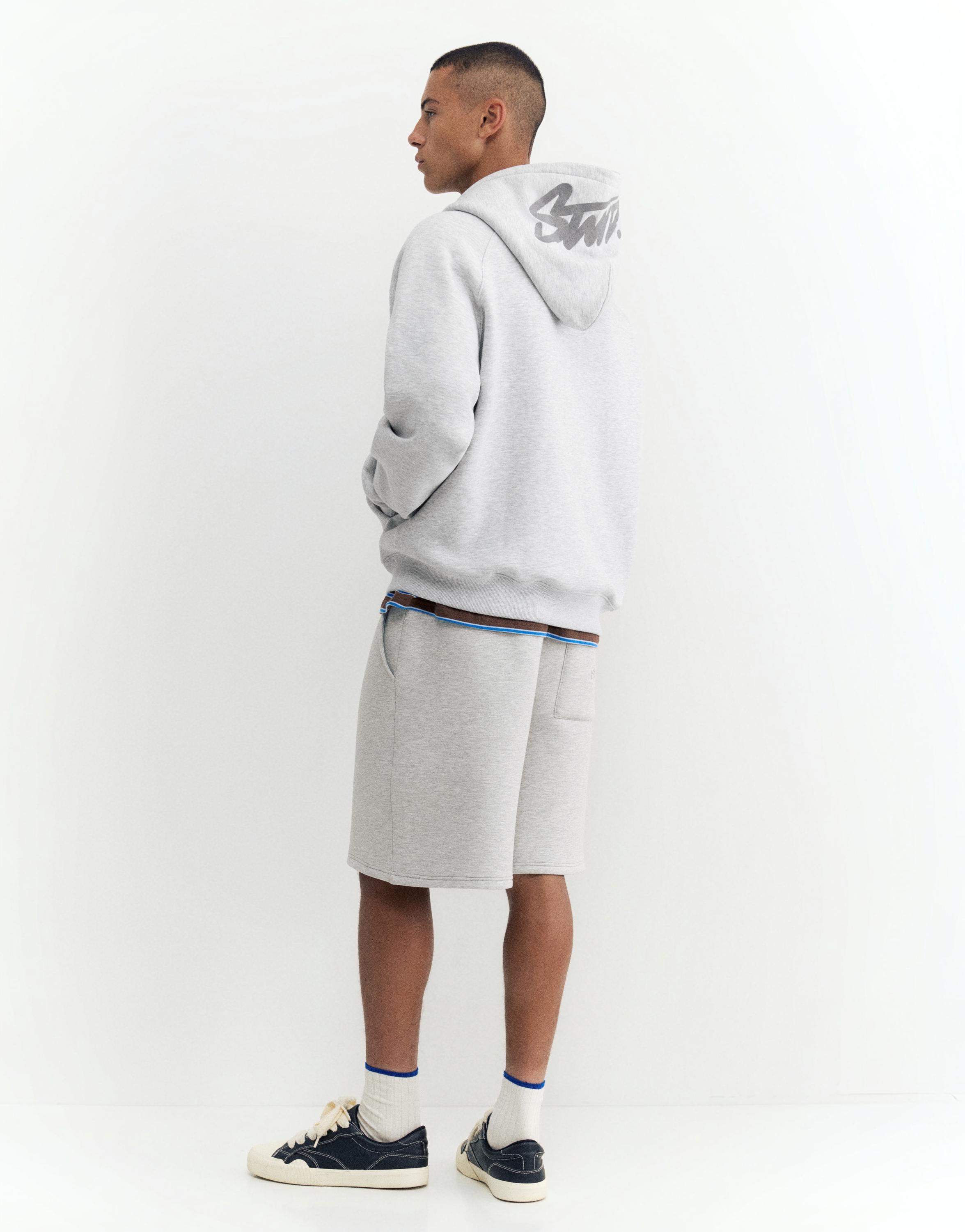 STWD zip-up hoodie — Grey marl